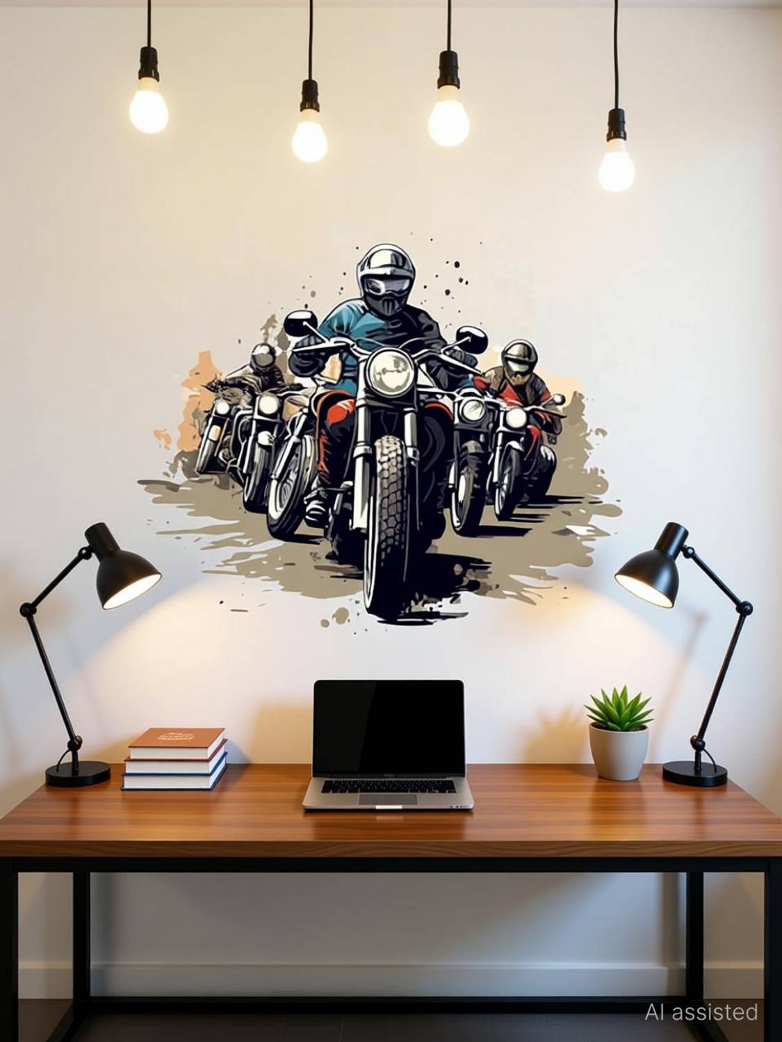ArtistcDecals 56 cm Bike Wall Sticker Big size sticker, 3D sticker of royal enfield, for Home Self Adhesive Sticker