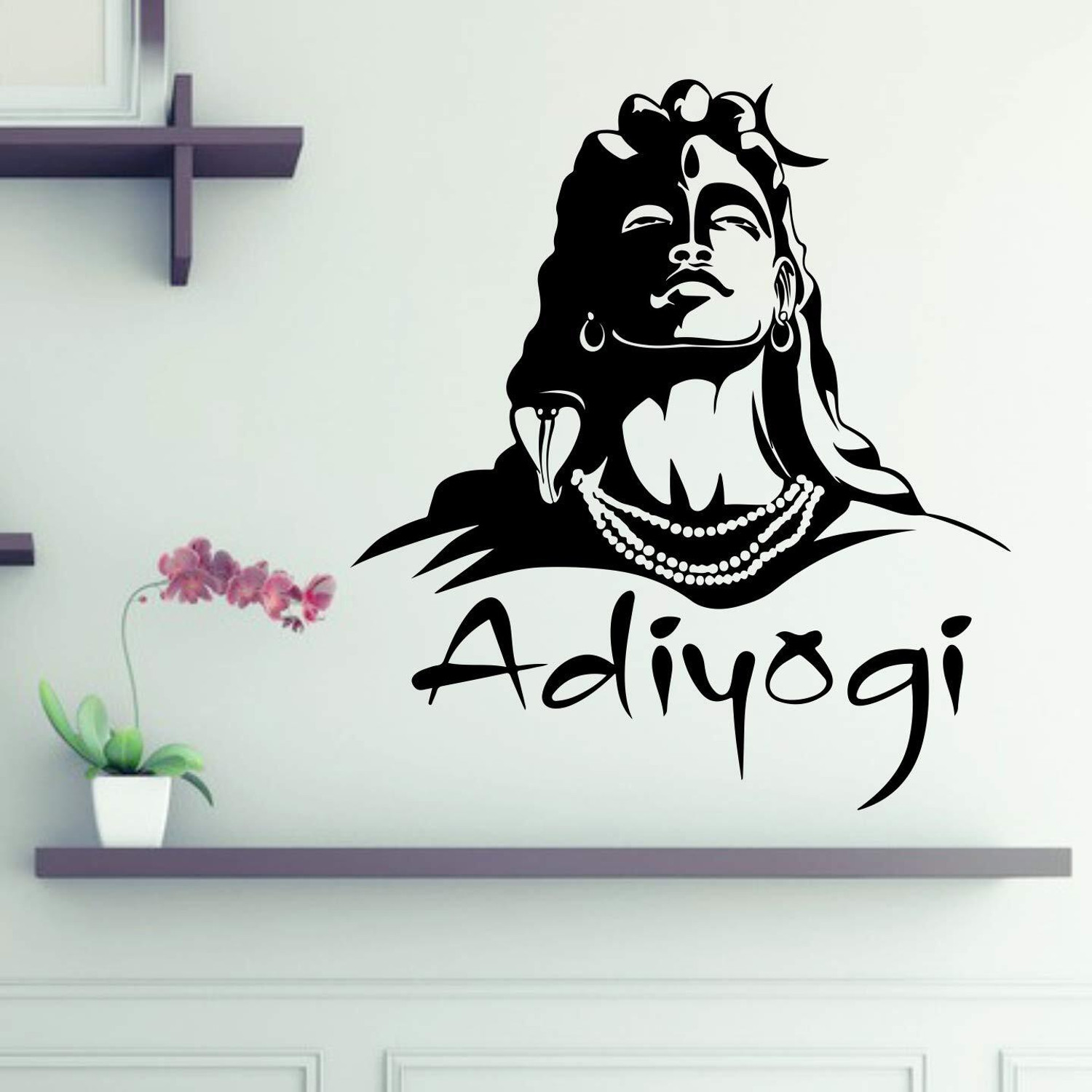 Image of Shree Kraft 75 cm Adiyogi Lord Shiva Wall Sticker Self Adhesive Sticker