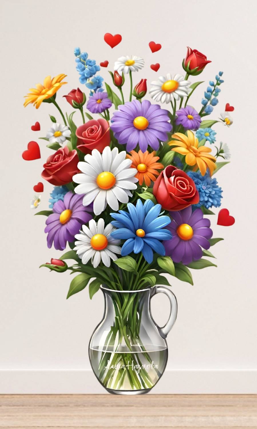 Approach Decor 60 cm 3D Multiclor Flower Wall Sticker zand