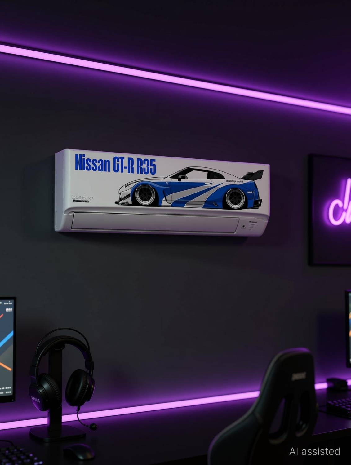 DEEYA Creation 24 inch Nissan GT-R R35 AC Wall Sticker