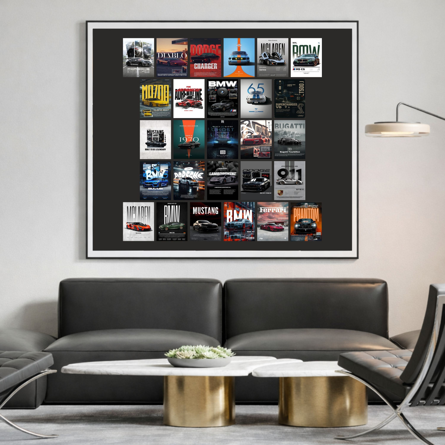 Image of Ethiquee 6 inch x 4 inch Premium Print Car Collage Poster | Poster For Wall Decoration Reusable Sticker