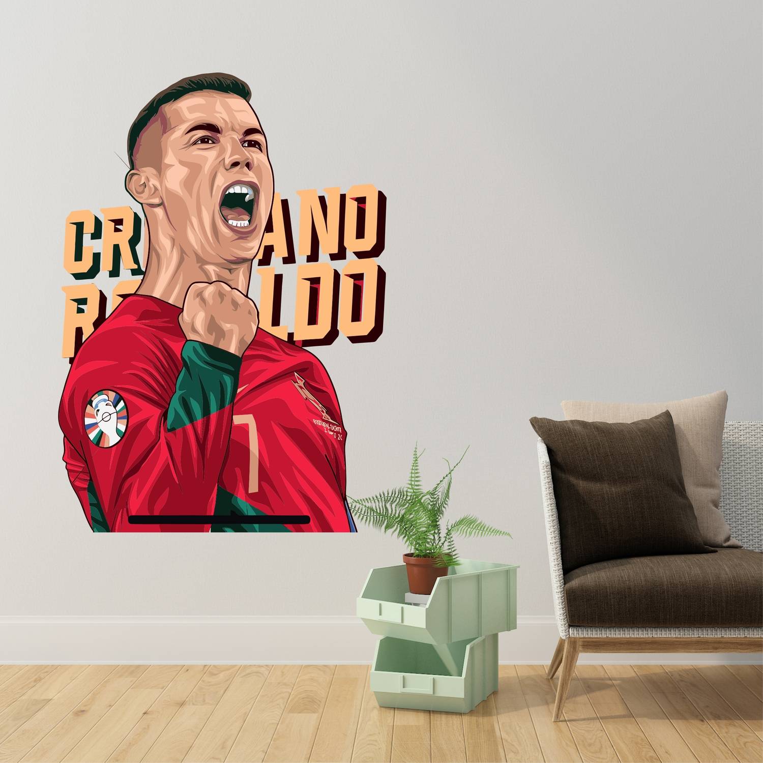 ArtfulDecals 60 cm Ronaldo colorful Art wall sticker Self Adhesive Sticker