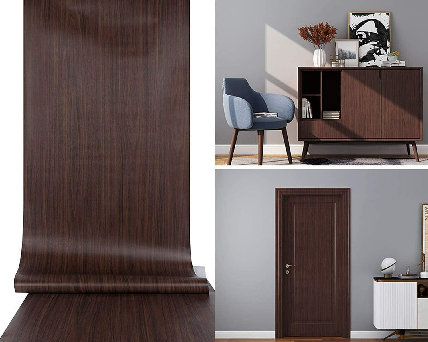 Image of royal decore 300 cm x 45 cm Waterproof Abstract Vinyl Wallpaper (Brown)