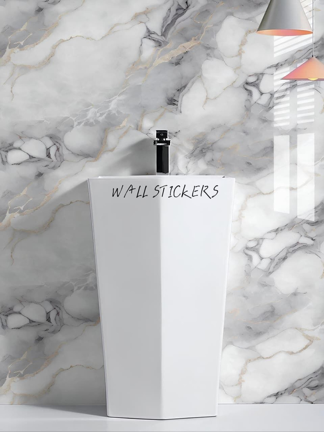Image of voltify 200 cm Waterproof Wall Sticker For Kitchen & Home Decor - Glossy Marble Pattern Self Adhesive Sticker