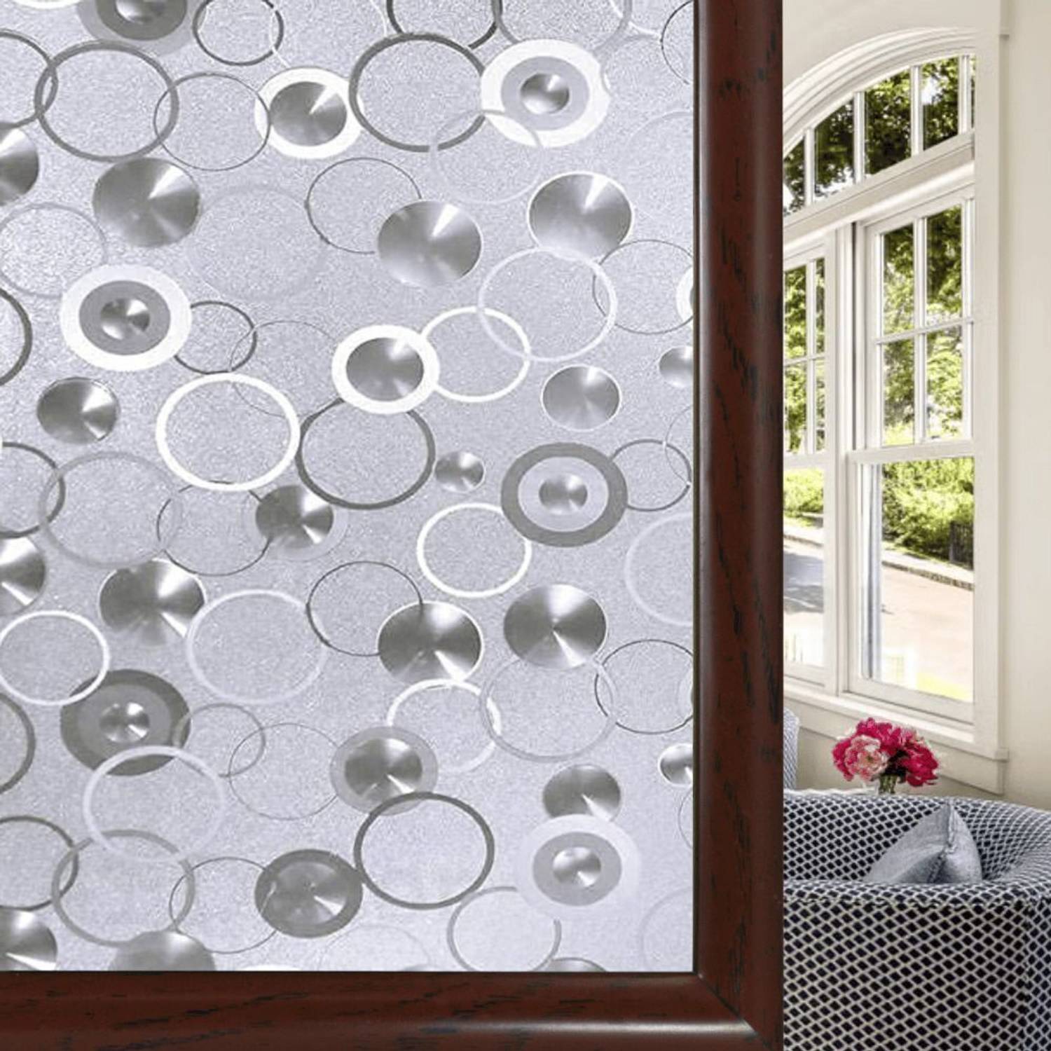 A1 Decor 1463.04 cm Privacy Window Film Glass Frosted Decorative UV Ray -DR -12X48 Inch Self Adhesive Sticker