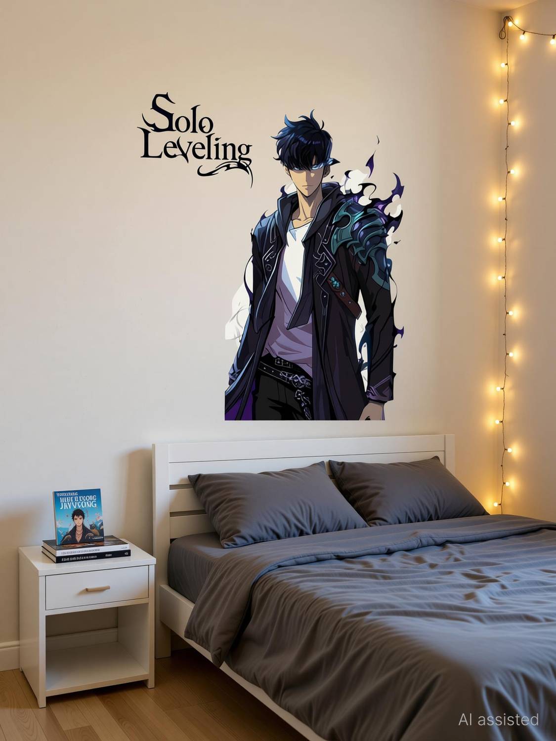 ArtisticDecals 60 cm Anime wall sticker of Solo Leveling Jinwoo For kid Hall room Self Adhesive Sticker