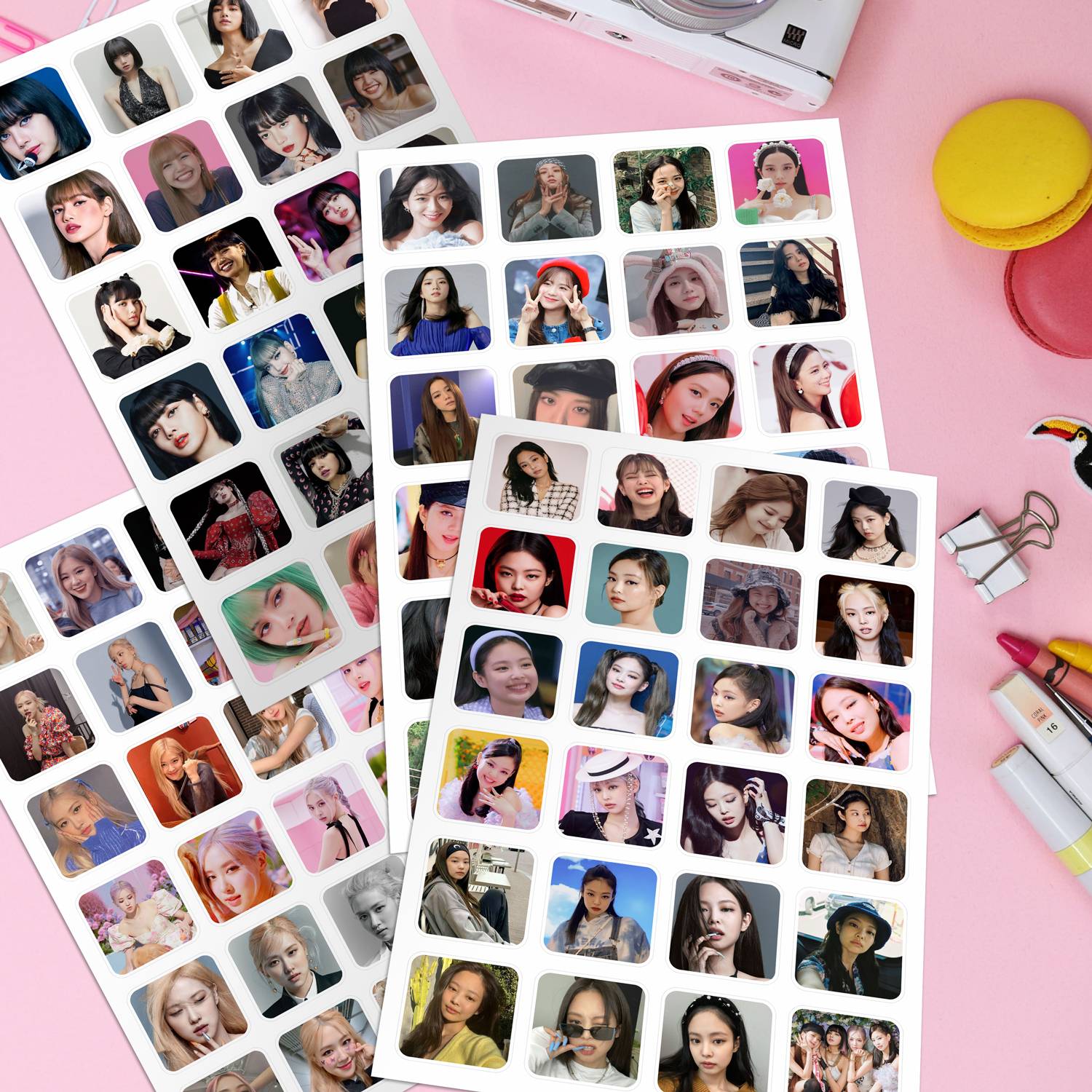 Niki Enterprises 3 cm Blackpink Small Round Corner Stickers ( Set