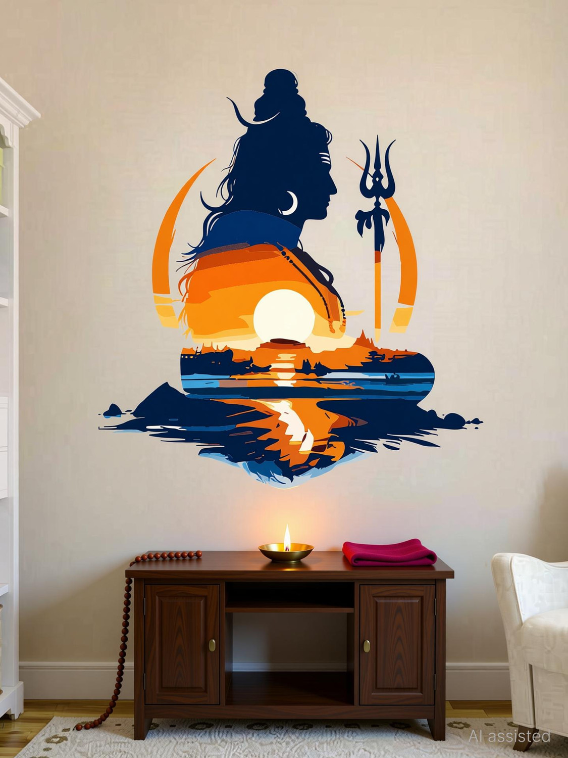 Image of Annurcreation 24 inch Mahadev Shiv jii God Wall Sticker and Murals Removable Sticker