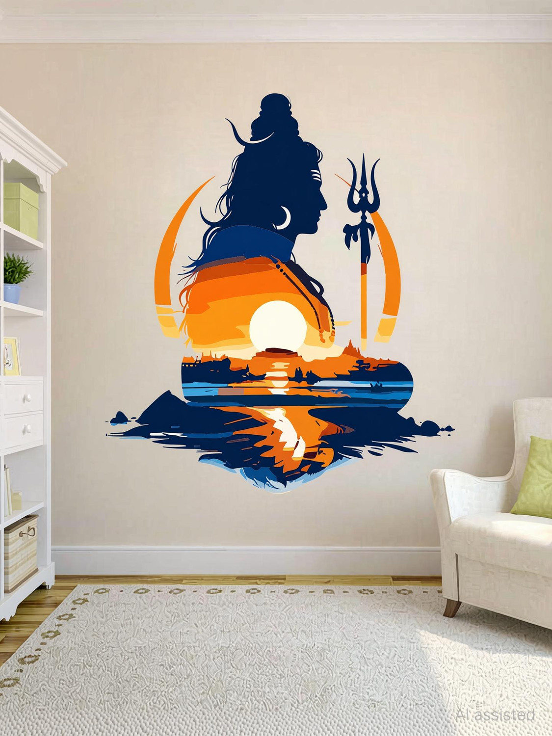 Image of Annurcreation 24 inch Mahadev Shiv jii God Wall Sticker and Murals Removable Sticker