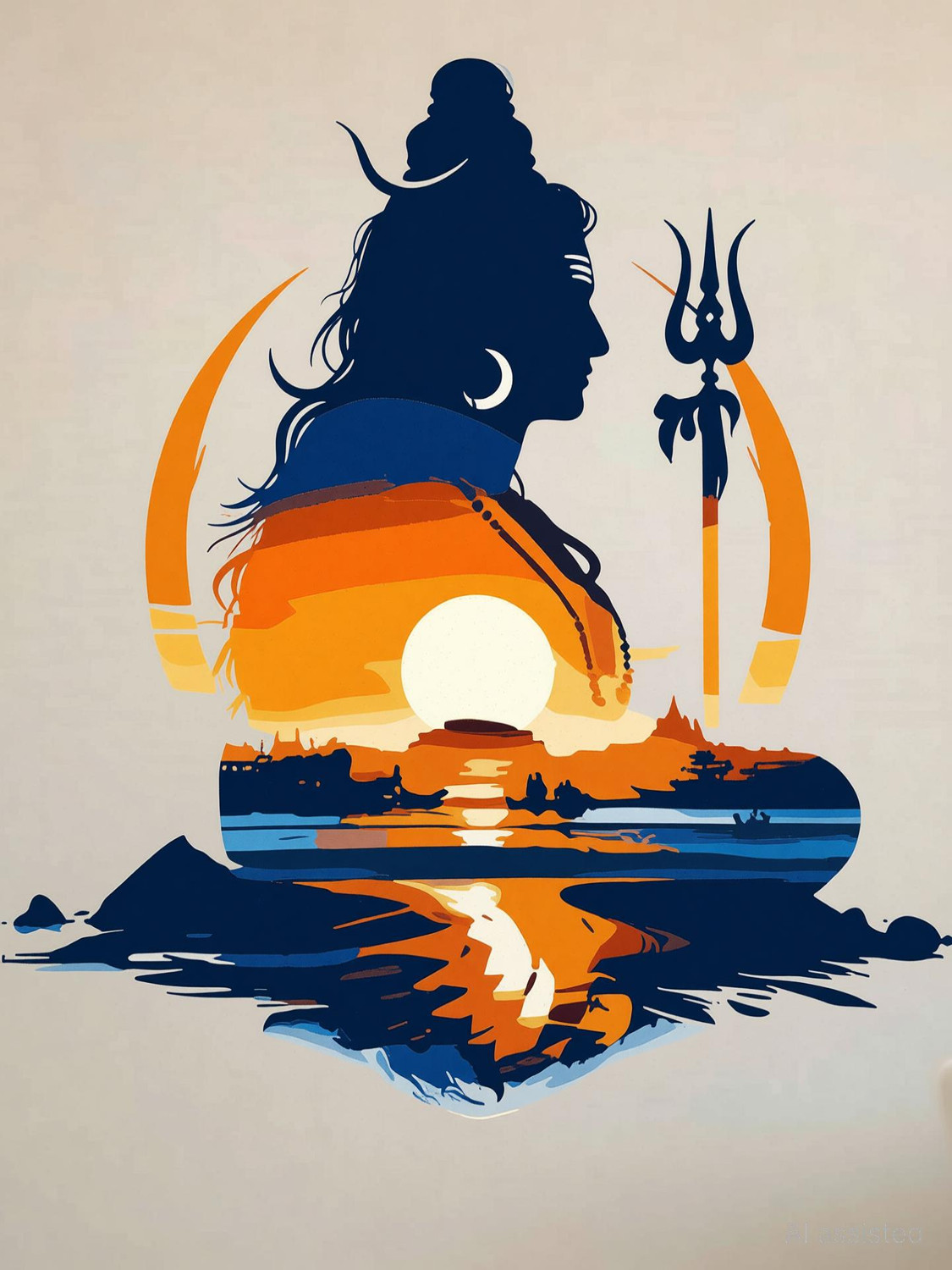 Image of Annurcreation 24 inch Mahadev Shiv jii God Wall Sticker and Murals Removable Sticker