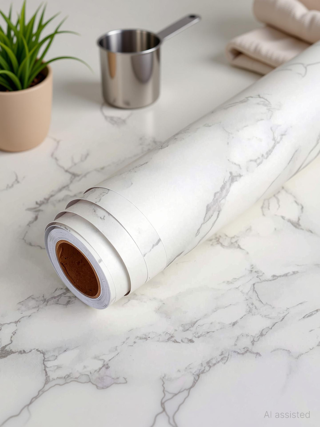 Image of lOMESH 200 cm Marble Contact Paper Gloss Film Vinyl Self Adhesive Pearl White High Gloss Wallpaper Decorative Removable Waterproof Wall Stickers for Kitchen Living Room Counter Top Wardrobe Furniture Self Adhesive Sticker