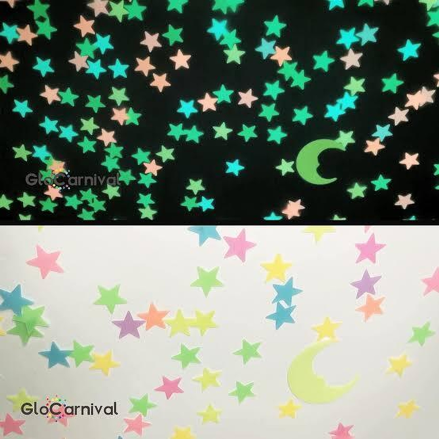 Image of jayp enterprises 30 cm Galaxy of Stars with Decorative Moon Radium Night Glow wall stickers kids Gift Glow in the Dark Sticker