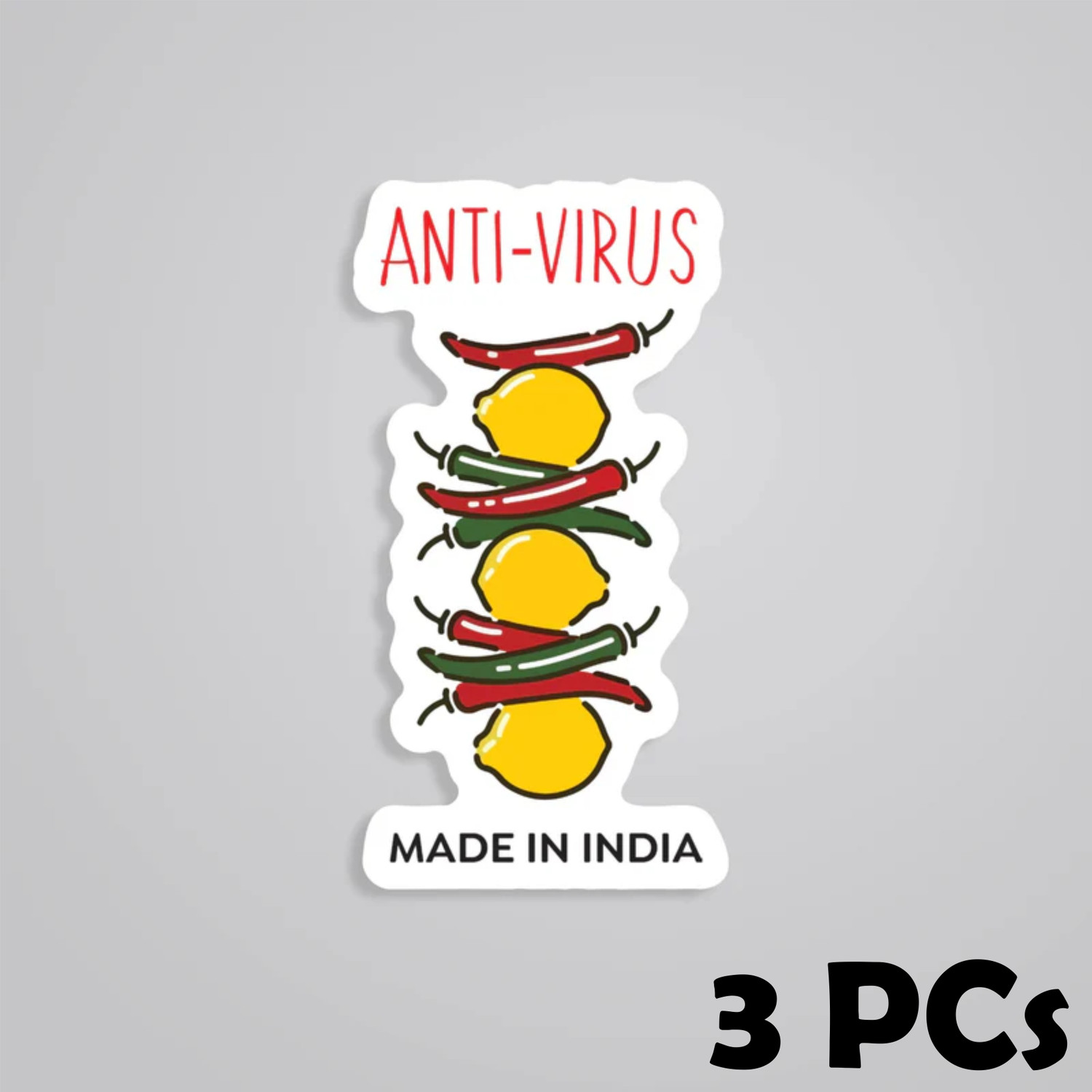 Image of ESTLIO 6 inch Anti Virus Graphic Logo Sticker Pack Removable Sticker