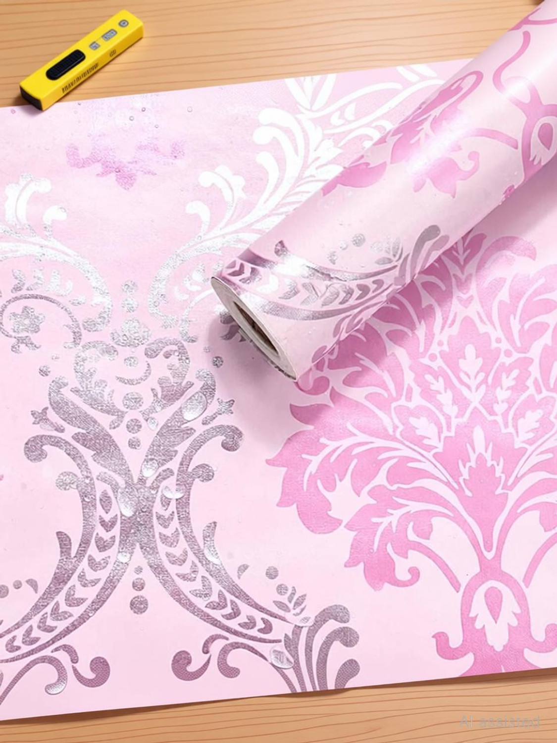 Image of NuWallpaper 250 cm European Pink Wallpaper Peel and Stick,Wallpaper for Walls,Wall Sticker for wall Self Adhesive Sticker
