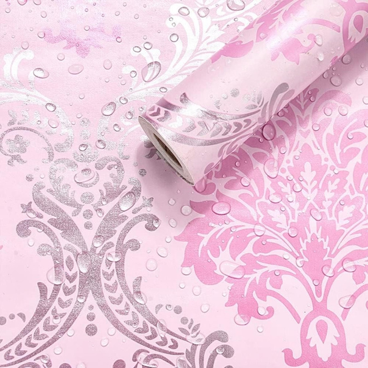 Image of NuWallpaper 250 cm European Pink Wallpaper Peel and Stick,Wallpaper for Walls,Wall Sticker for wall Self Adhesive Sticker