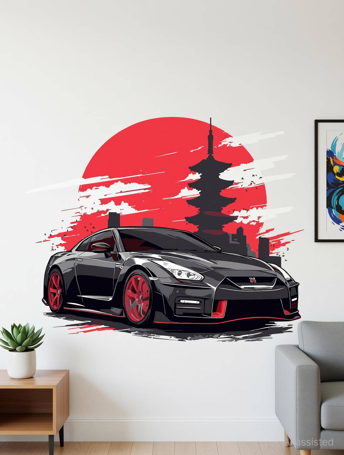 ArtfulDecals 60 cm Nissan car cool wall sticker Self Adhesive Sticker