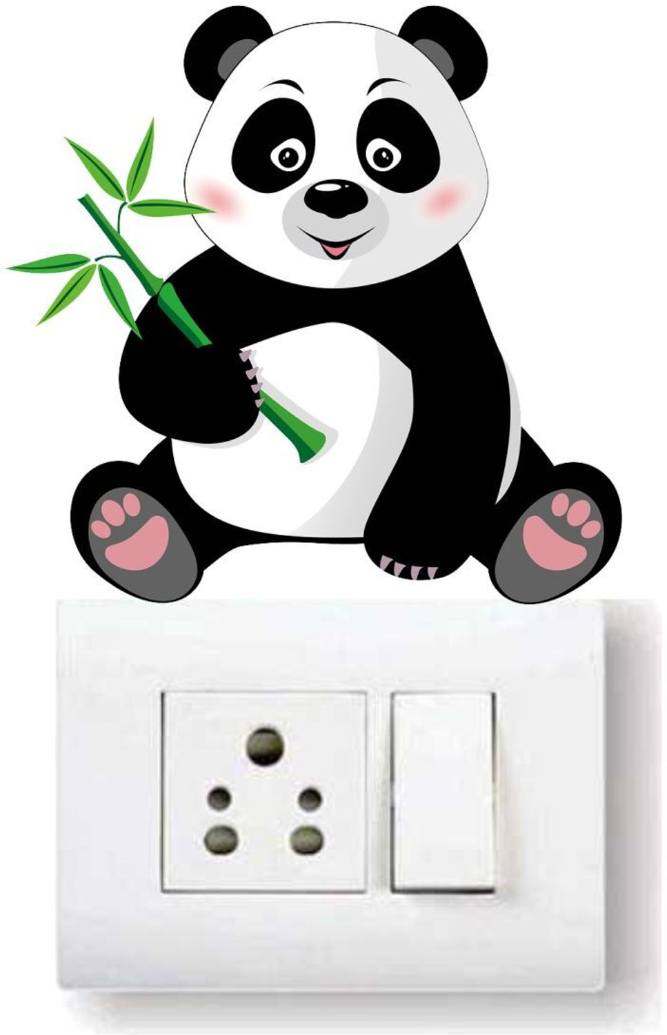 Image of WallHunt 27 cm Panda Switch Sticker Self Adhesive Sticker