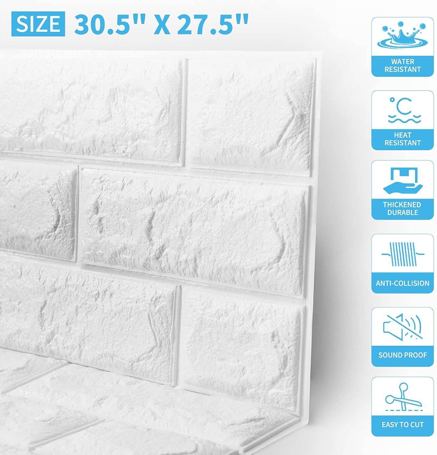 AMBDDED 77 cm *70 CM WHITE FOAM SHEET Non-Reusable Sticker