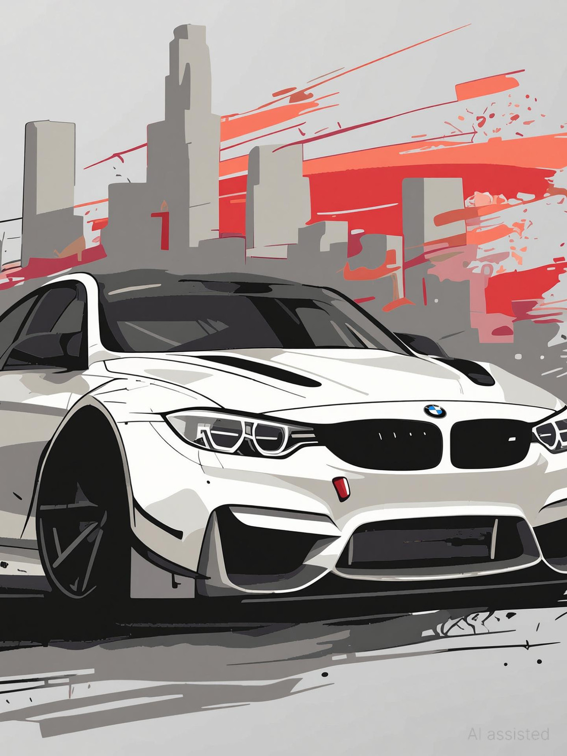 Image of WallBiirds 60 cm Adorable BMW Car Wall Sticker Home Decoration Self Adhesive Sticker