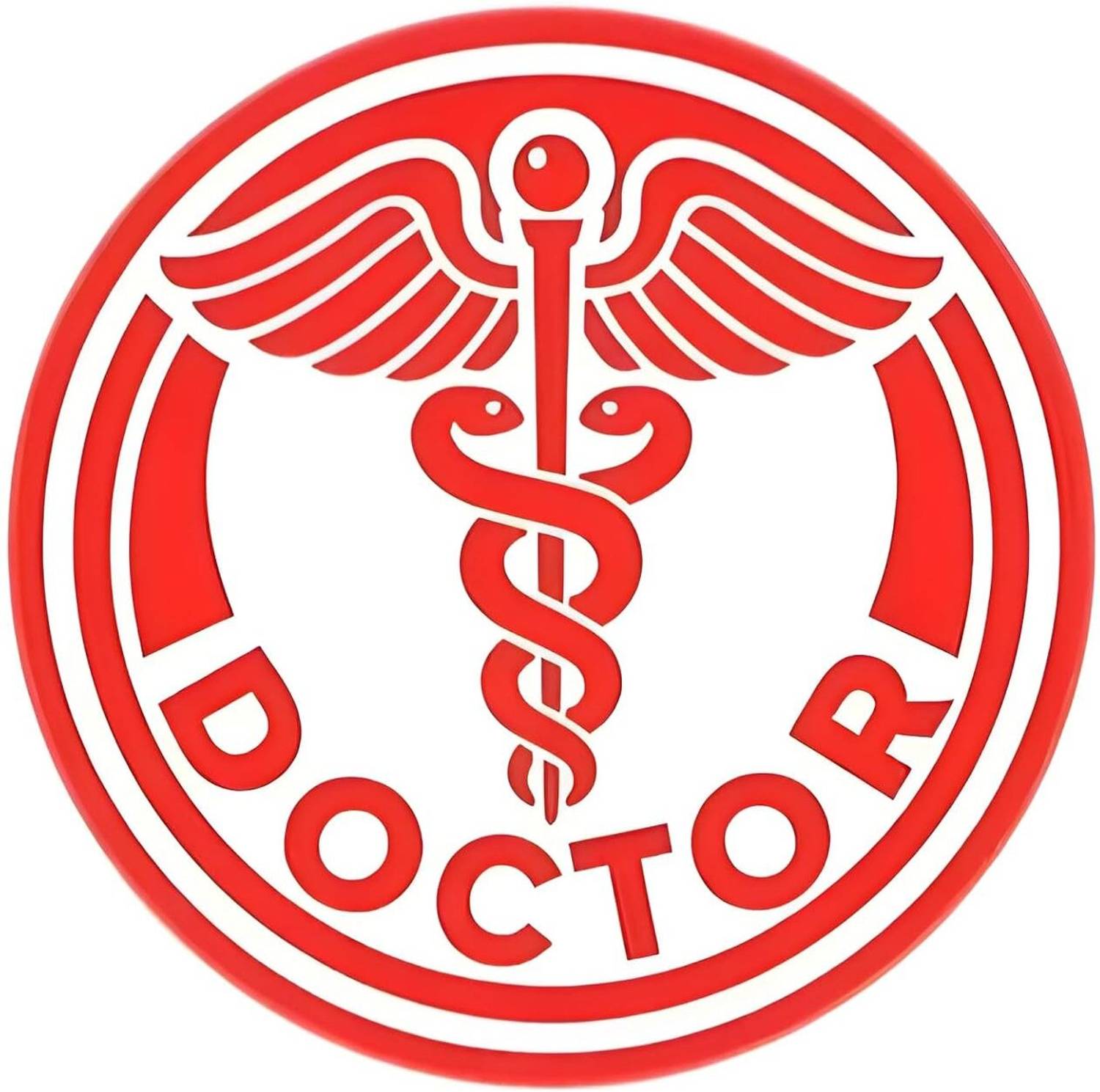 ASW 4 inch Doctor Vinyl Sticker 4 X 4 INCH Waterproof & Durable Medical Symbol Sticker Self Adhesive Sticker