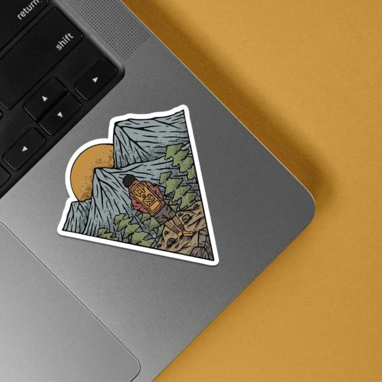 Image of ESTLIO 6 inch Mountain Adventure Vinyl Sticker for Laptop Travel Outdoor Decoration Removable Sticker