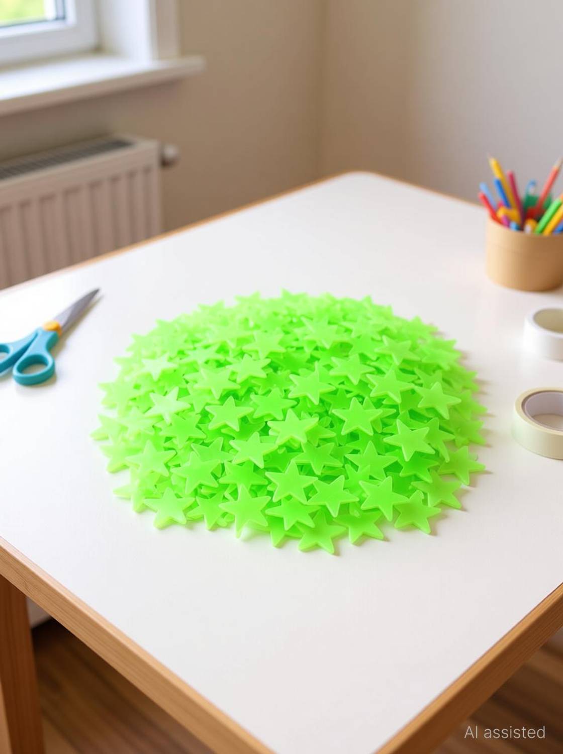 9Up 2.8 cm 100 Pcs 3D Glow In The Dark Luminous Stars Wall Stickers Glow in the Dark Sticker