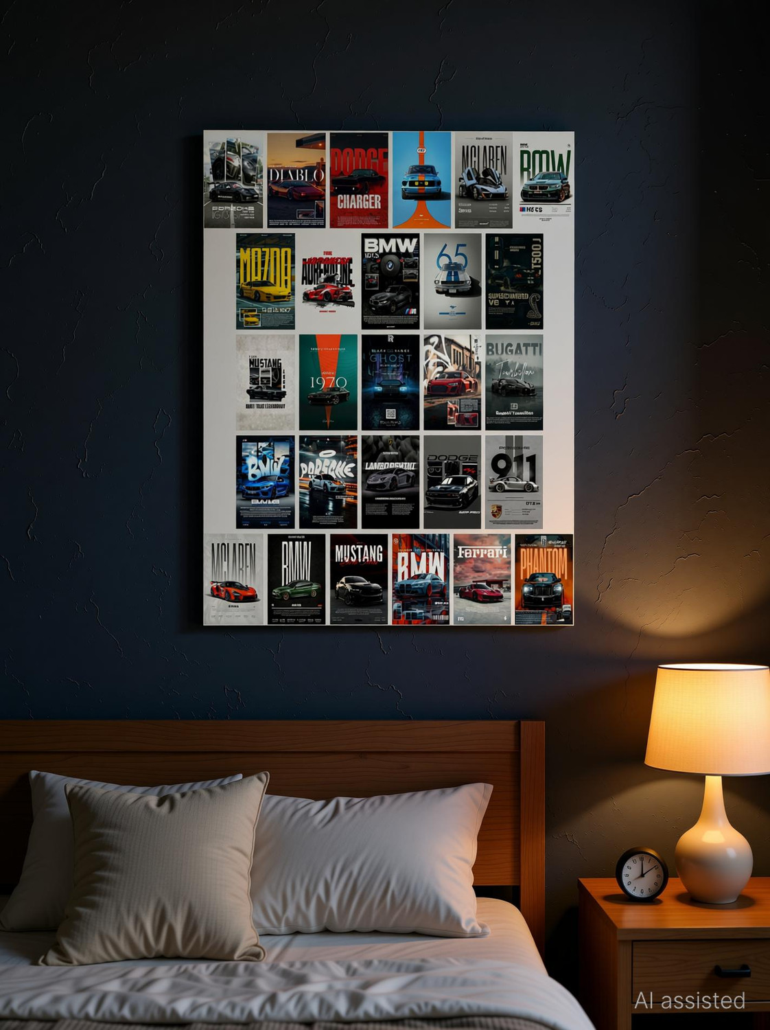 Image of Ethiquee 6 inch x 4 inch Premium Print Car Collage Poster | Poster For Wall Decoration Reusable Sticker