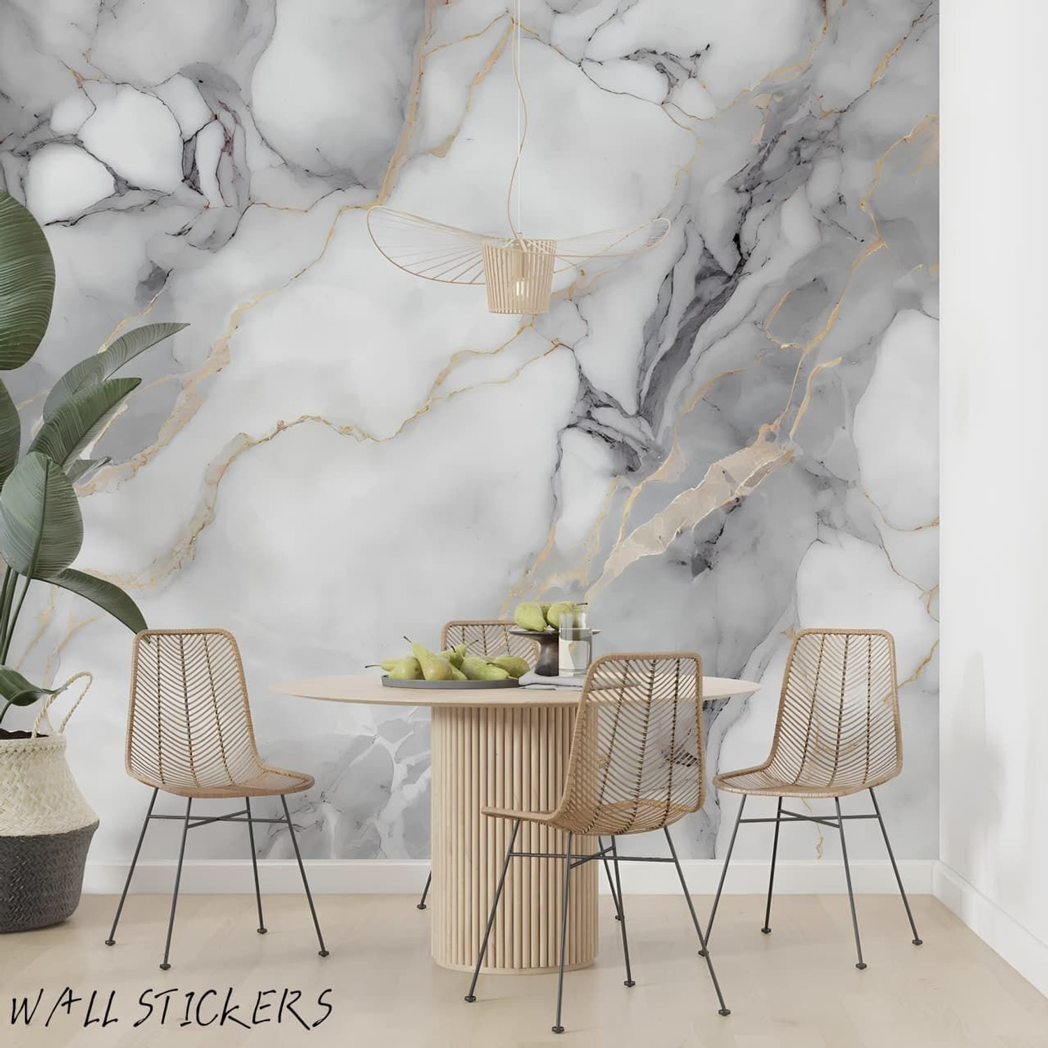 Image of voltify 200 cm Waterproof Wall Sticker For Kitchen & Home Decor - Glossy Marble Pattern Self Adhesive Sticker