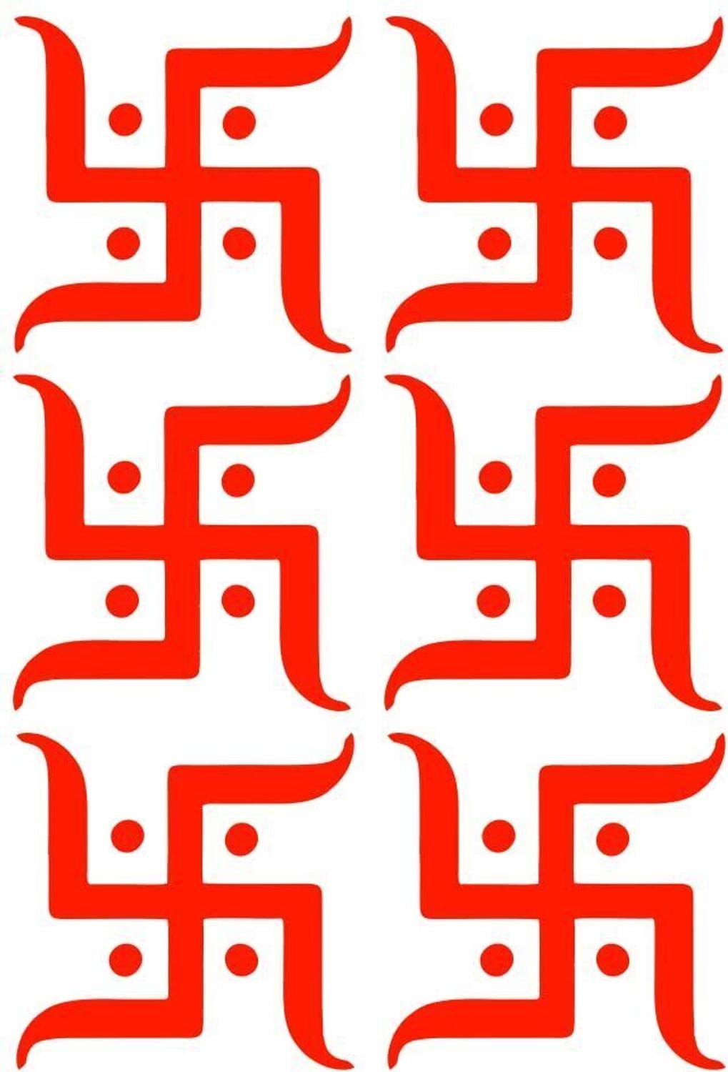 AnaBiaDecor 15 cm Swastik Wall Sticker for Kids Room, Living Room Self Adhesive Sticker