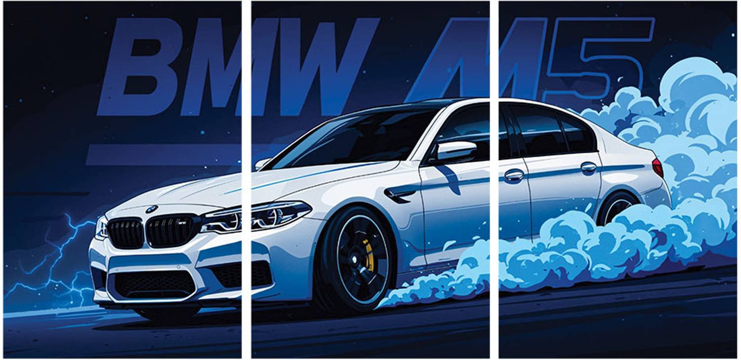 Flexora 18 inch BMW Self Adhesive Sticker (Pack of 3)