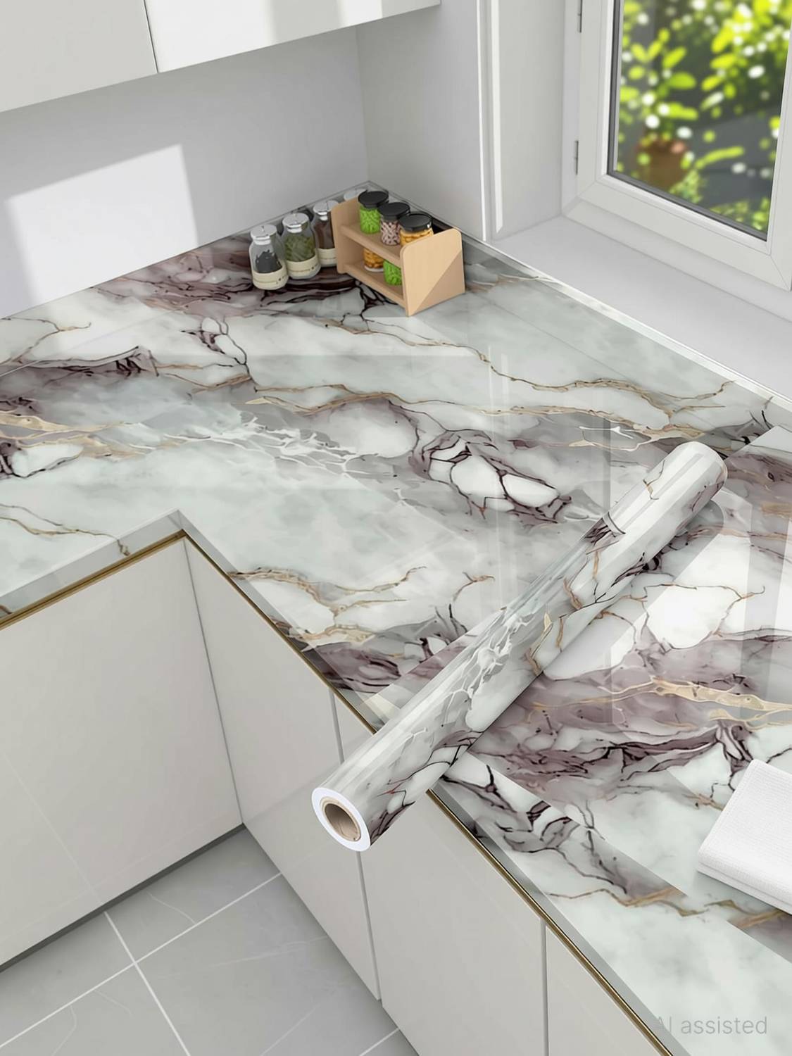 ADVOLKEN 200 cm x 60 cm Waterproof Abstract Vinyl Wallpaper