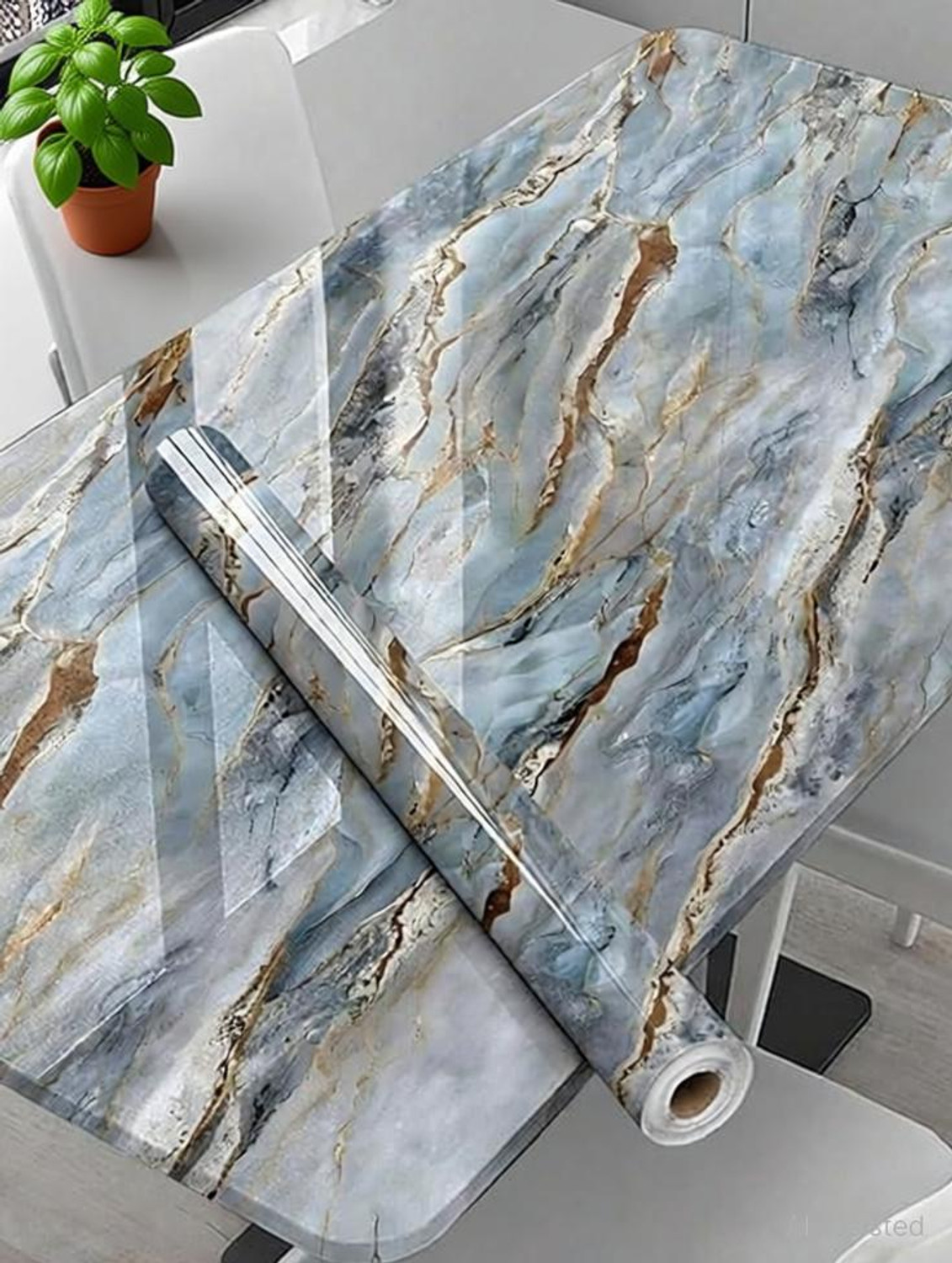 Image of SIRTERIQ 400 cm Kitchen Stickers Waterproof Roll Premium Wall Stickers Floor Sticker Self Adhesive Sticker
