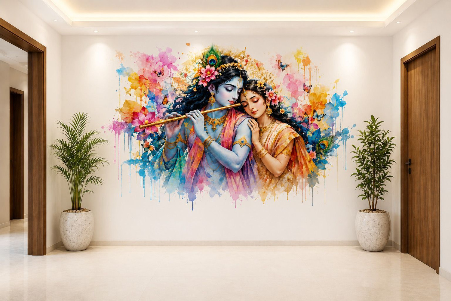 Image of SV collections 26 inch Modern Krishna Radha Wall Decor Self Adhesive Sticker Self Adhesive Sticker Self Adhesive Sticker