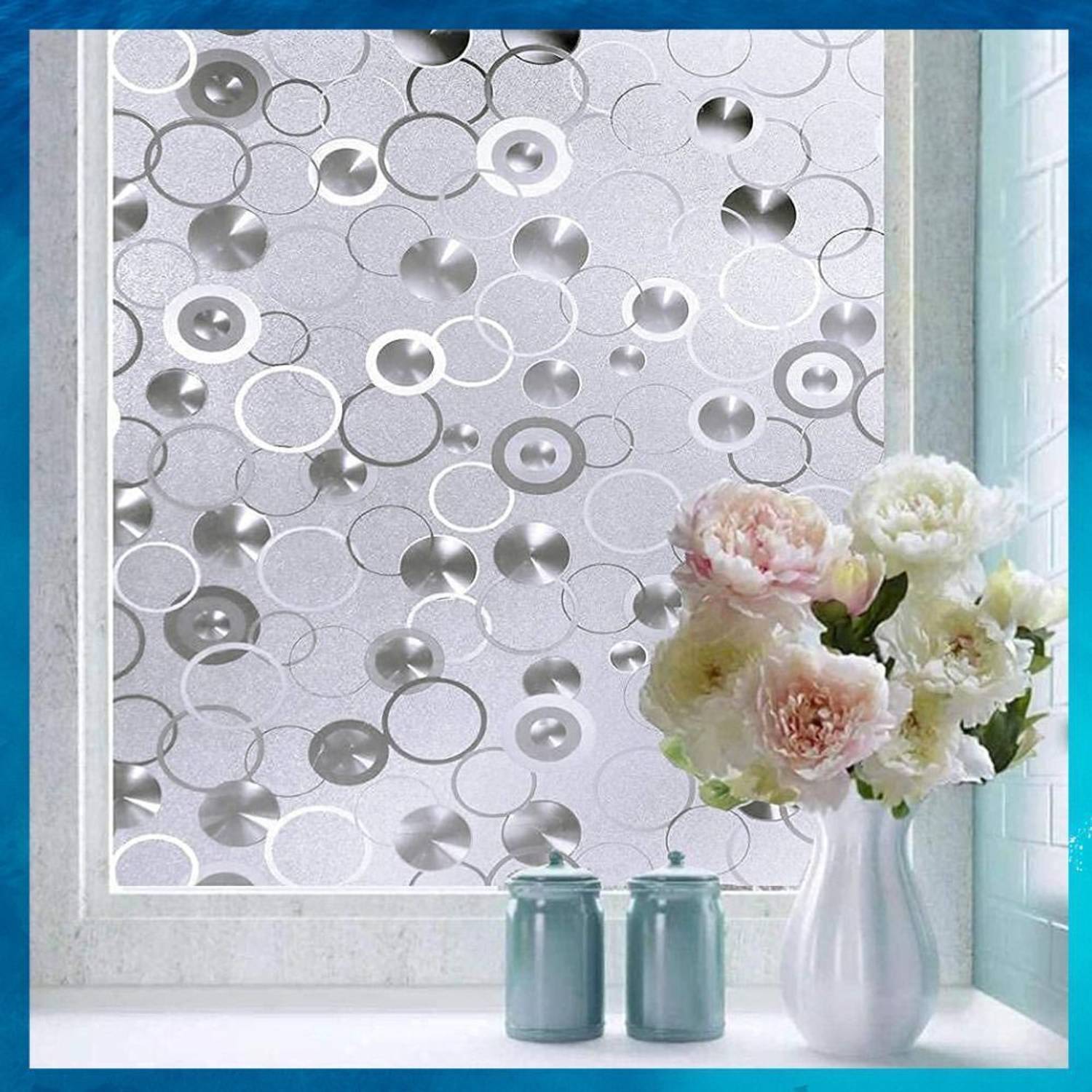A1 Decor 3657 cm Privacy Window Film Glass Frosted Decorative UV Ray -DR-12x120 Inches Self Adhesive Sticker