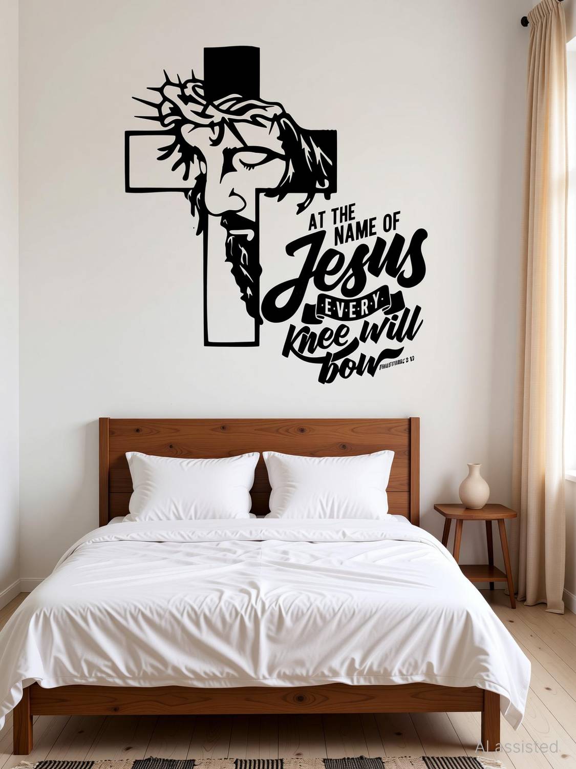 ArtisticDecals 24 inch Jesus Christ Cross Wall Sticker for Living Room, Bedroom, Kids Room Self Adhesive Sticker