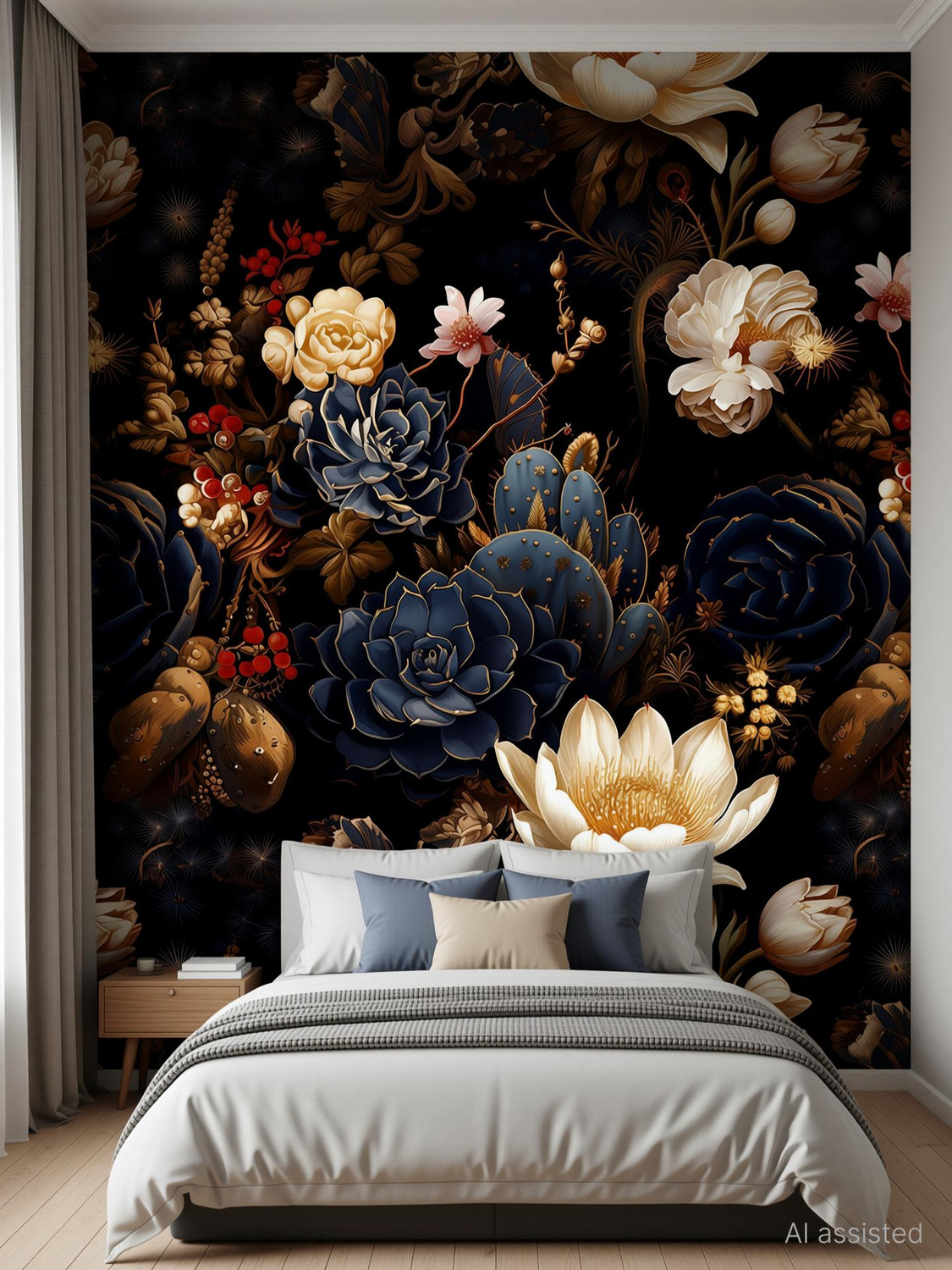 Image of HOMEMATES 304.8 cm x 45.72 cm Waterproof Floral & Botanical Vinyl Wallpaper