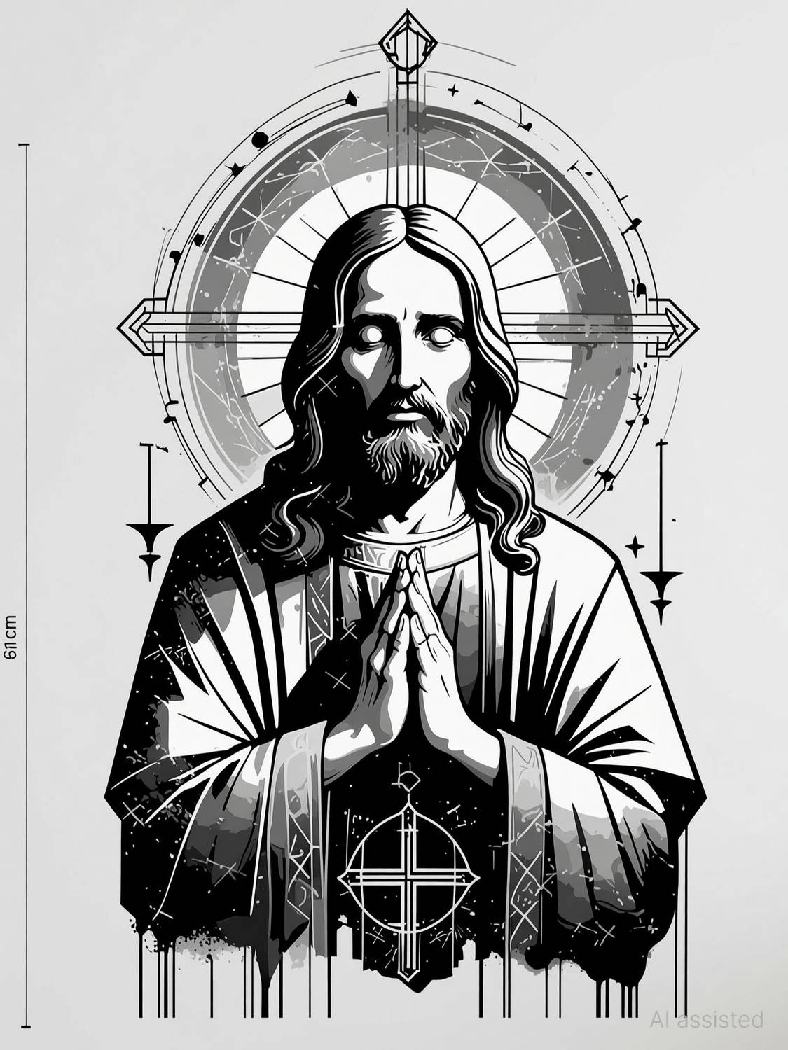 ArtisticDecals 24 inch Jesus Wall Sticker for Living Room, Bedroom, Kids Room Self Adhesive Sticker