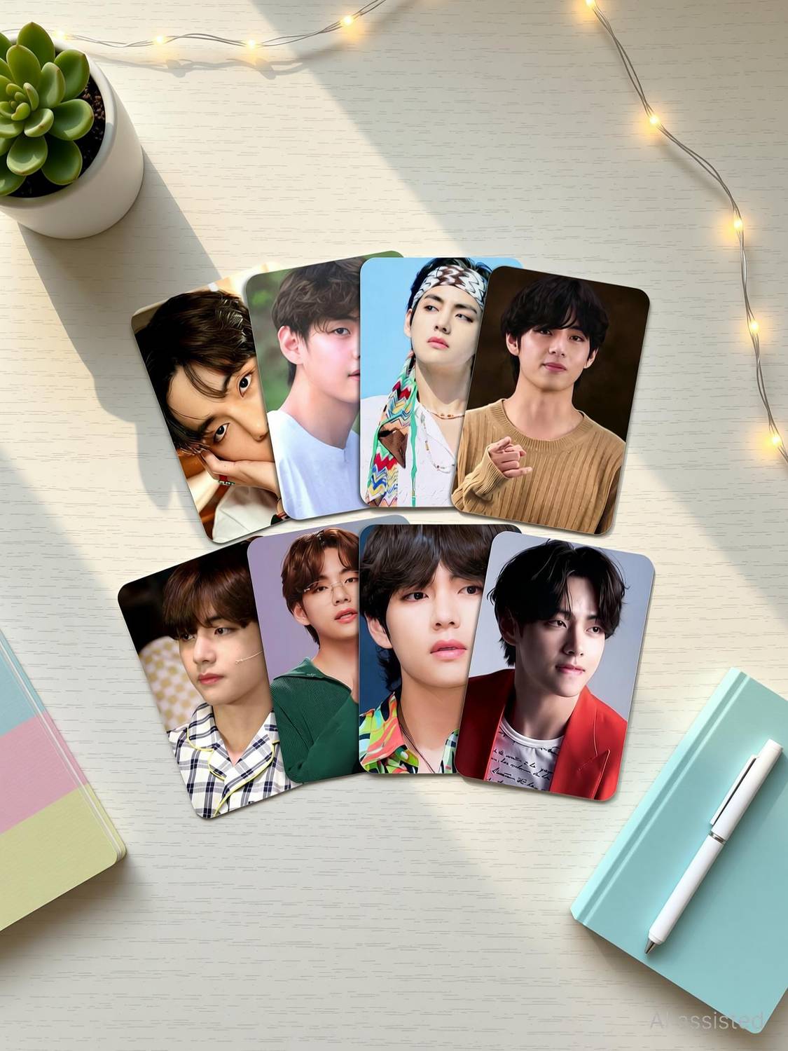 BTS V Bias Pack 02 Photo cards ( Set of 16 + 2 Freebies ) Fine Art