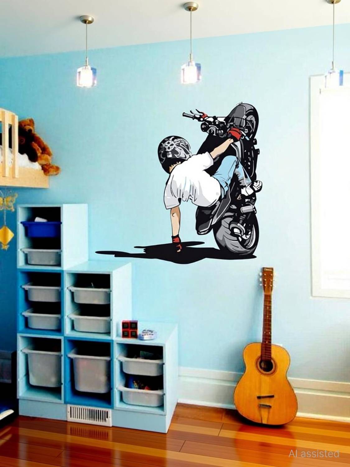 ArtistcDecals 60 cm Bike Wall Sticker Big size sticker, 3D sticker of royal enfield, for Home Self Adhesive Sticker
