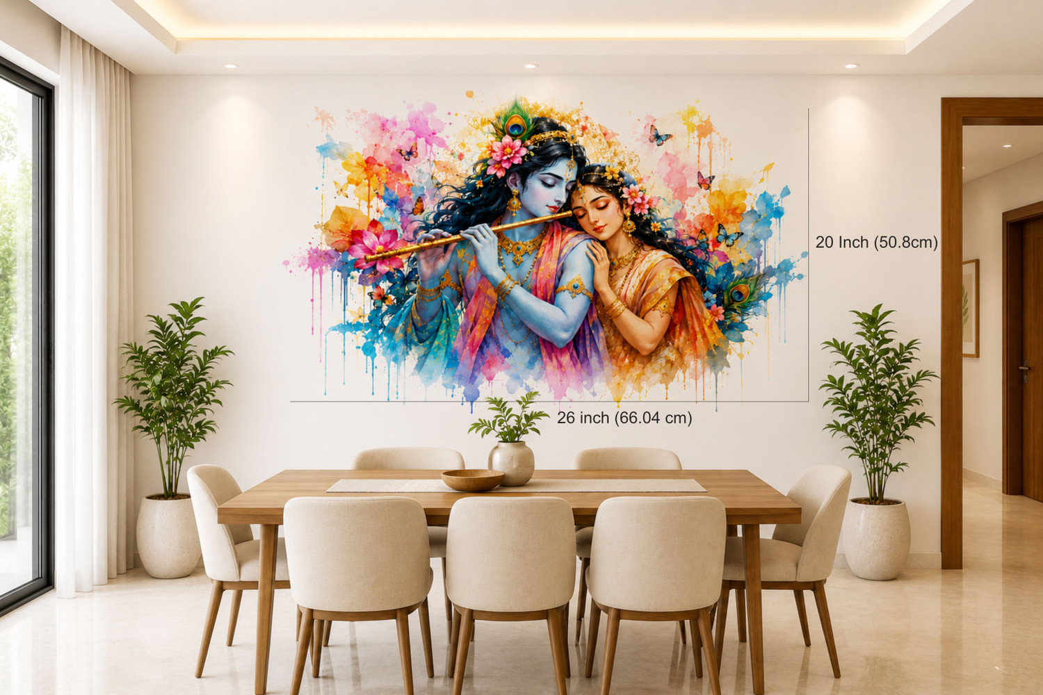 Image of SV collections 26 inch Modern Krishna Radha Wall Decor Self Adhesive Sticker Self Adhesive Sticker Self Adhesive Sticker