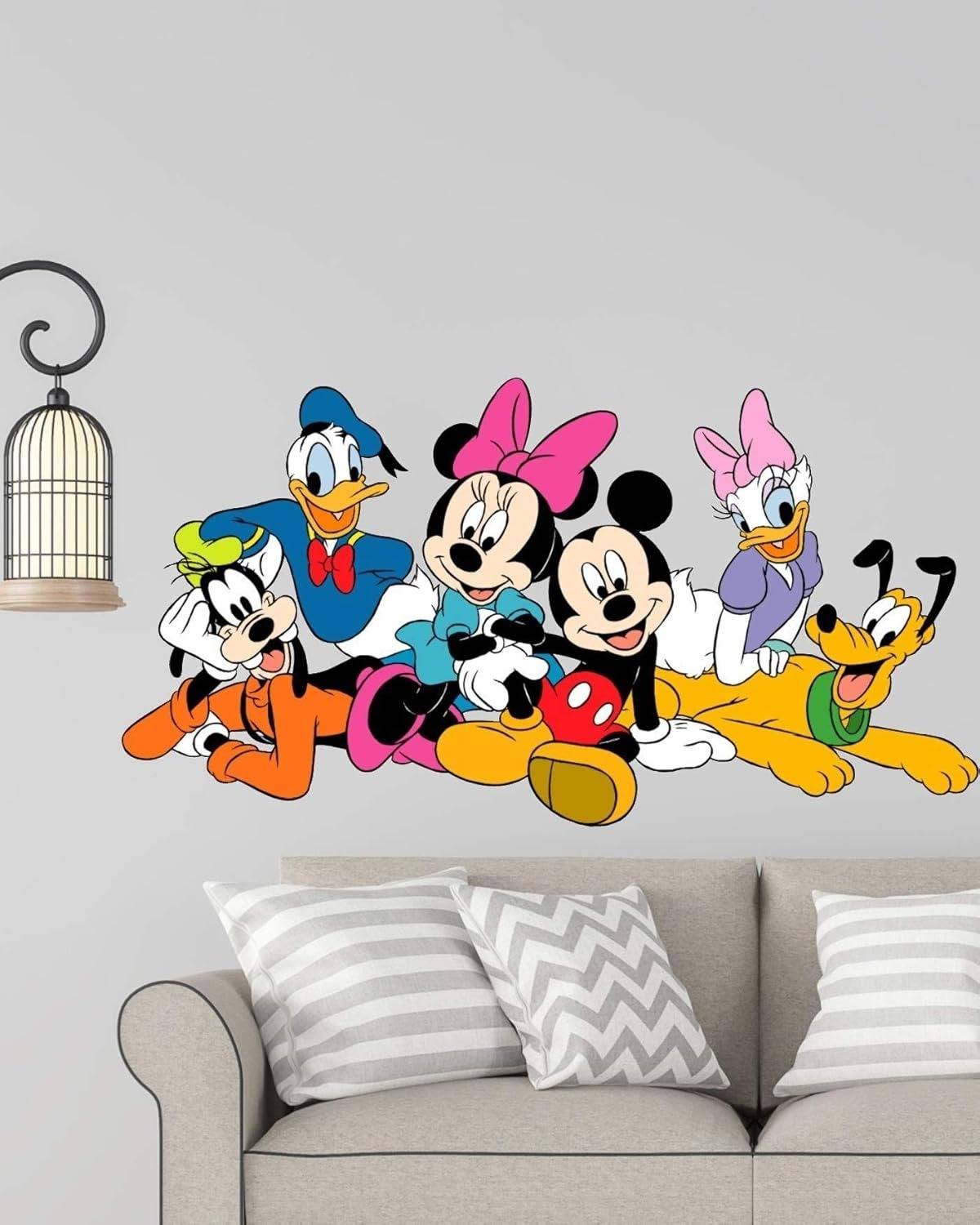 amazinghub 115 cm MGEDGE Cartoon Mickey Mouse Wall Sticker for Kids #JustHere Self Adhesive Sticker