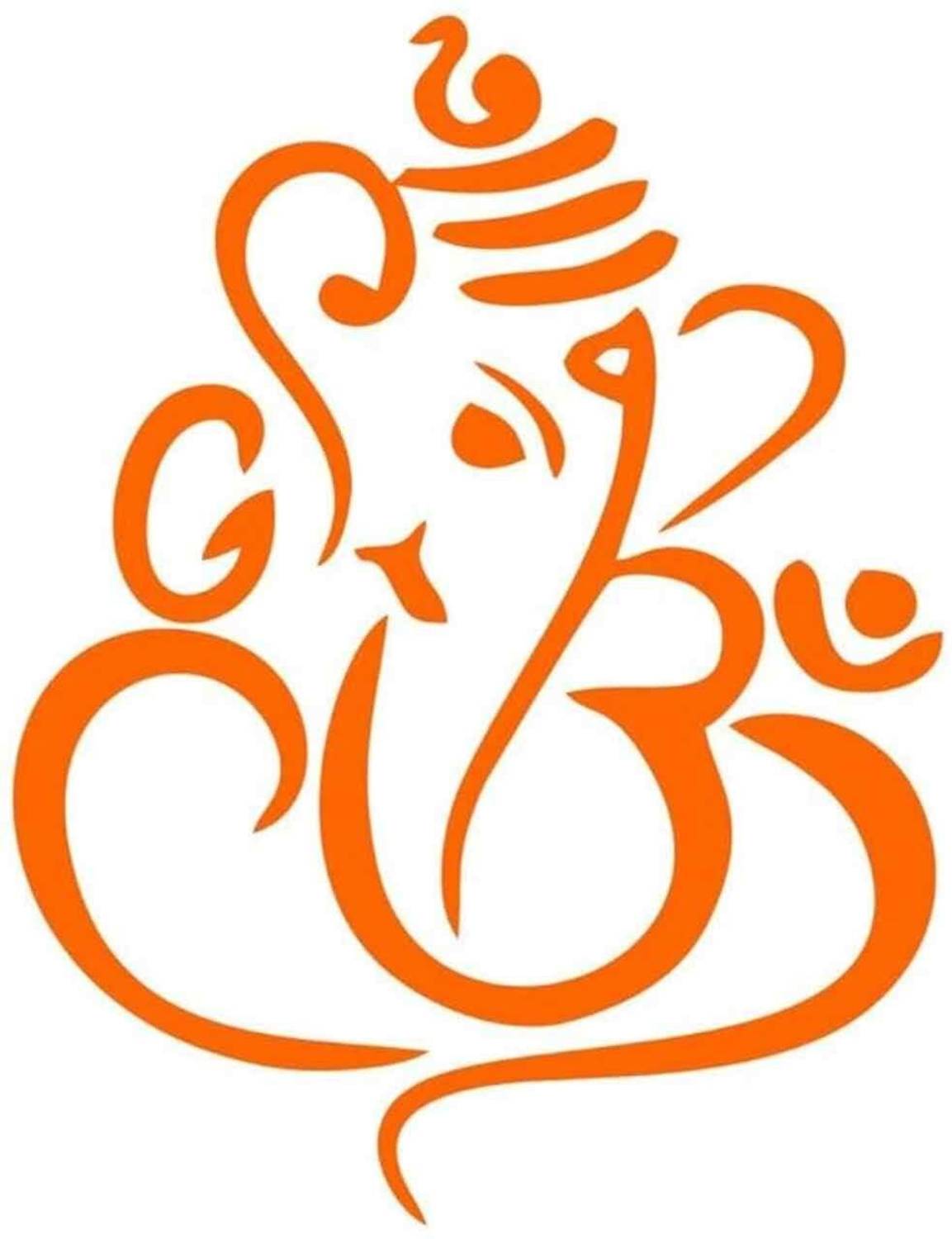 ASW 3.8 inch Ganesha Vinyl Car Sticker – 3.8 x 2.9 Inch Waterproof Self-Adhesive Lord Ganpati Self Adhesive Sticker