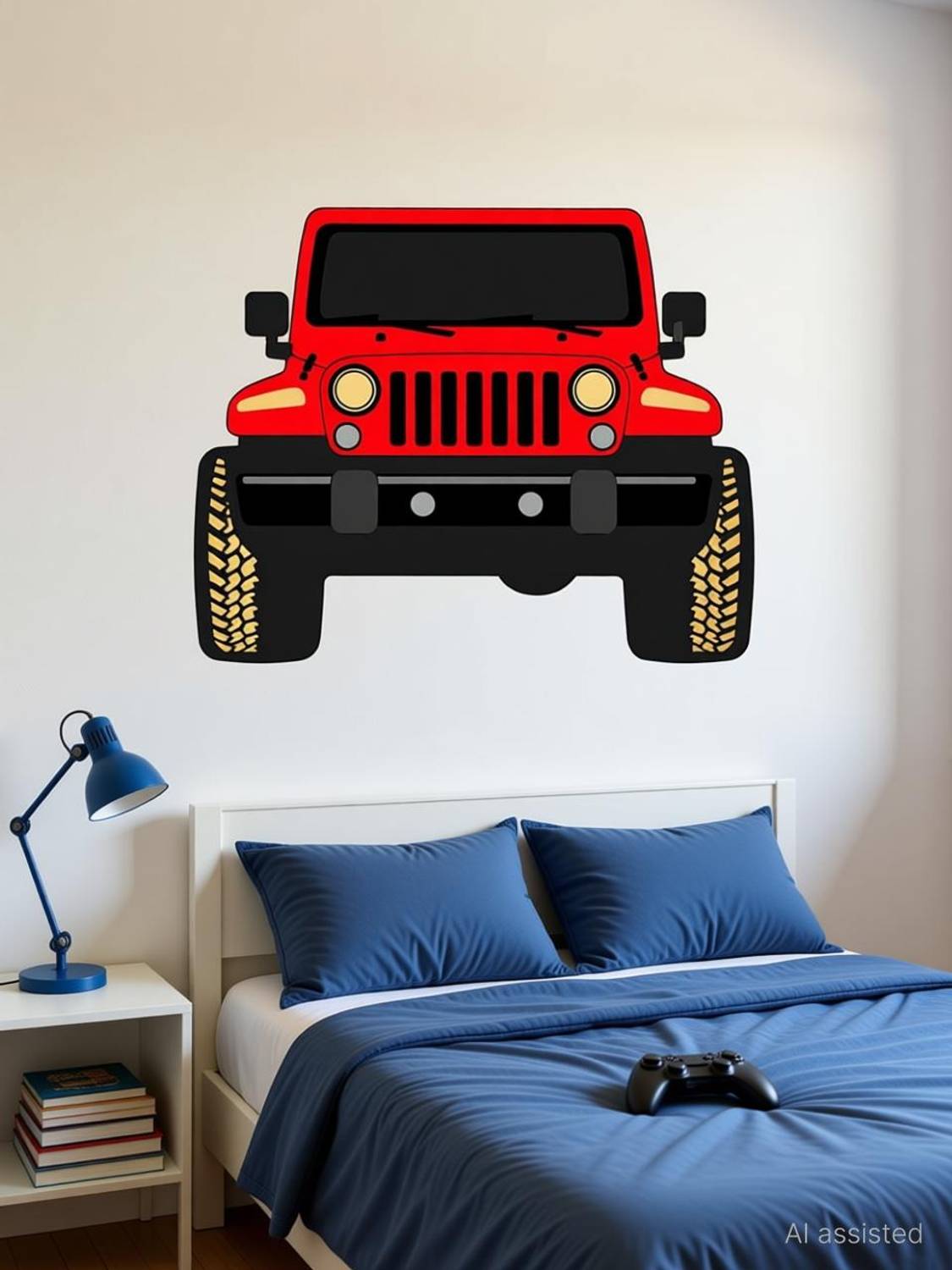 ArtisticDecals 59 cm Car Mountain jeeps, Racing car Wall Sticker Big size sticker, 3D sticker Self Adhesive Sticker