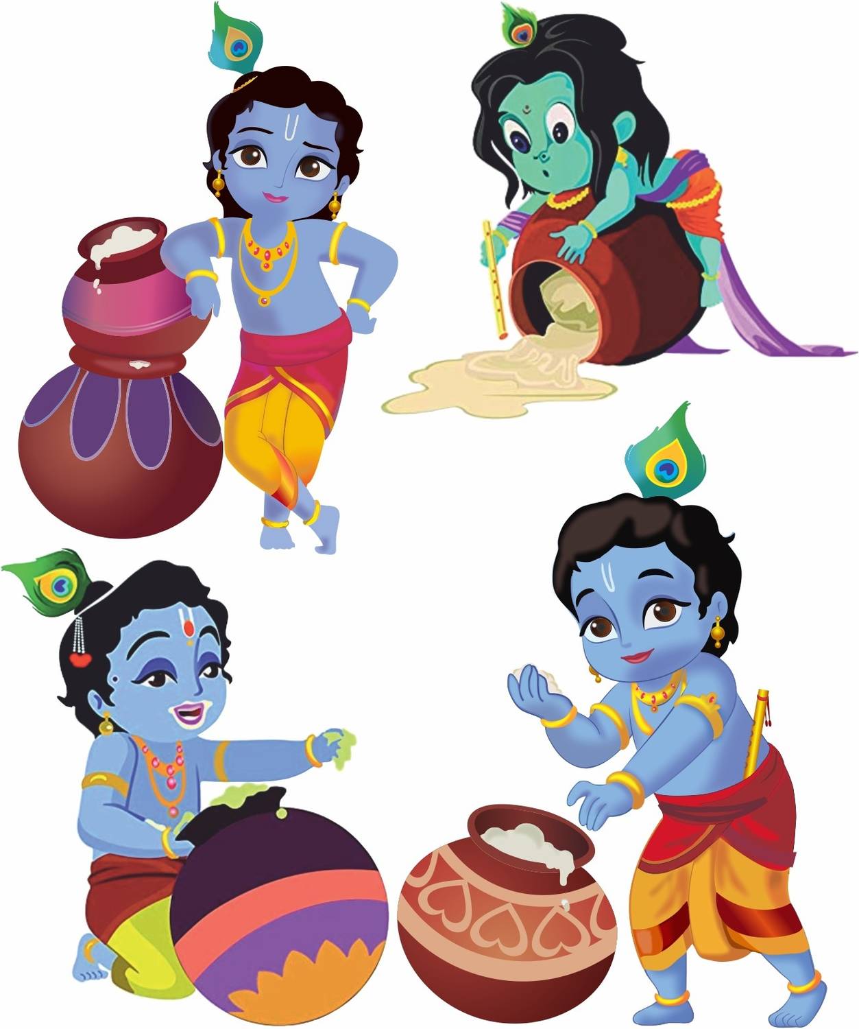 Krishna Sticker 60 cm Lord Krishna Switchboard Sticker For Bedroom, Living Room, Kids Room Self Adhesive Sticker