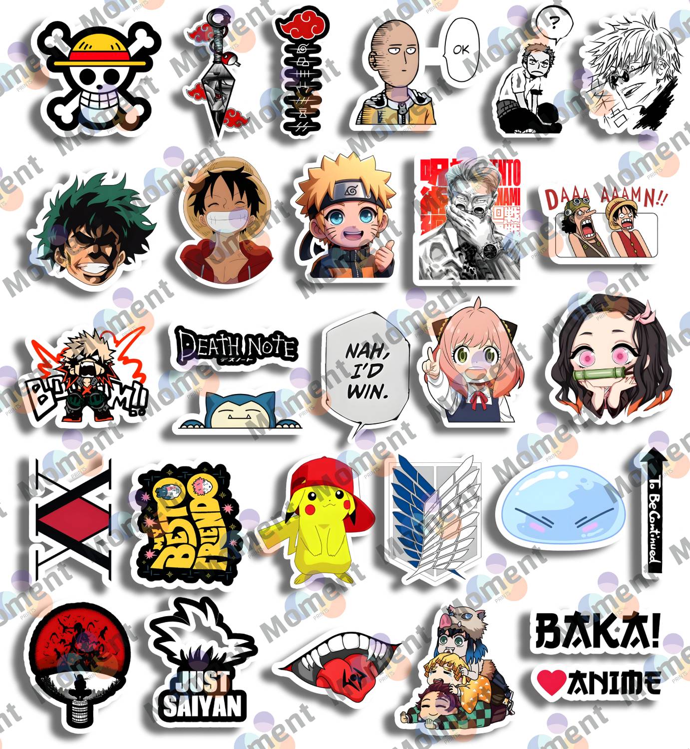 MOMENTPRINTS 5cm 30Pcs Anime Vinyl Stickers - Image 2