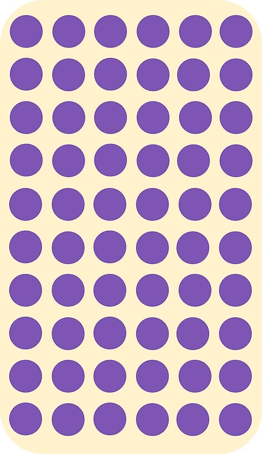 BlackDreams 1.2 cm 1800Pcs 12mm (0.5 inch) Dots Sticker Round Circle Labels Self Adhesive (Purple) Self Adhesive Sticker