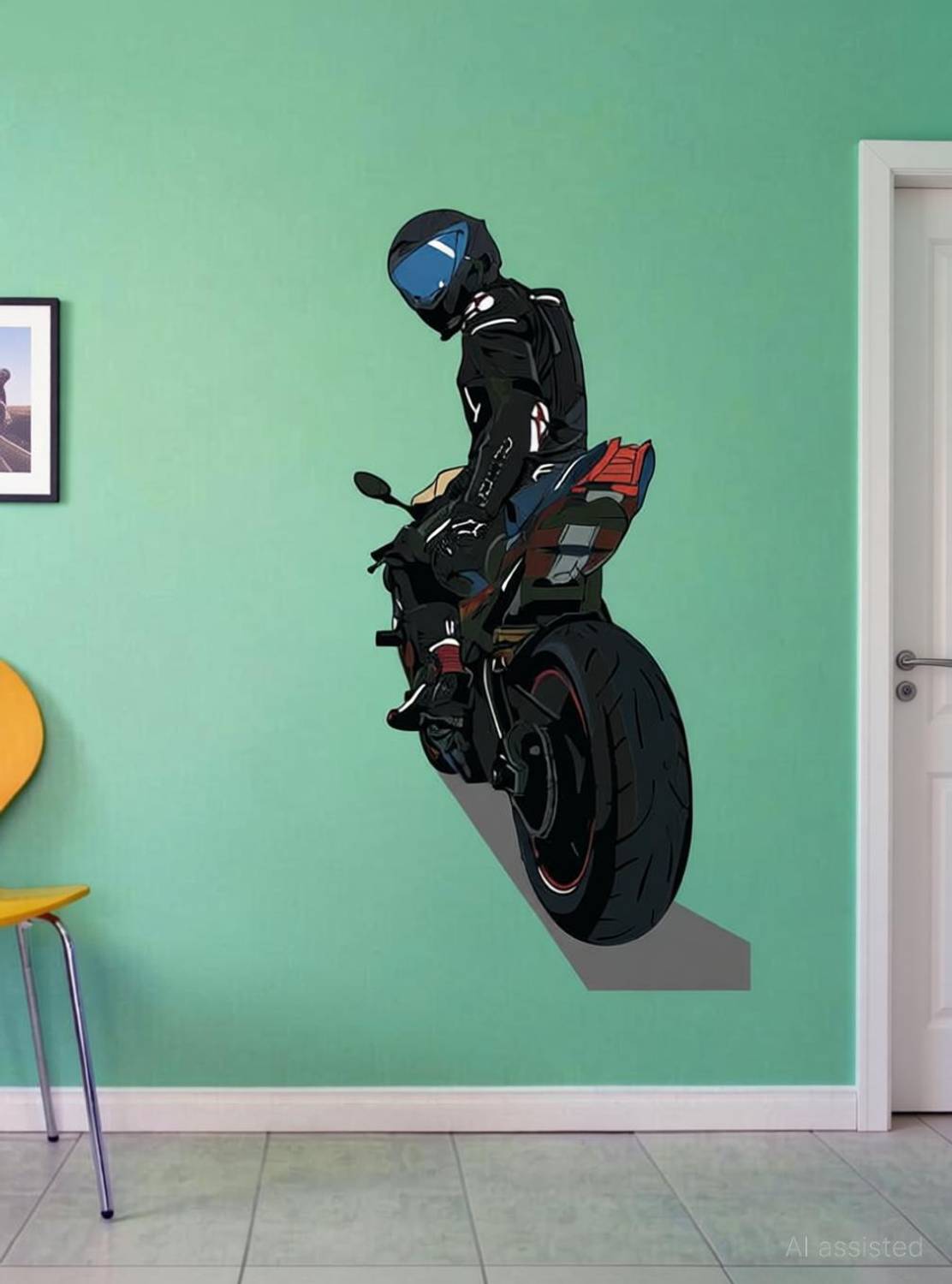 ArtistcDecals 78 cm Bike Wall Sticker Big size sticker, 3D sticker of royal enfield, for Home Self Adhesive Sticker