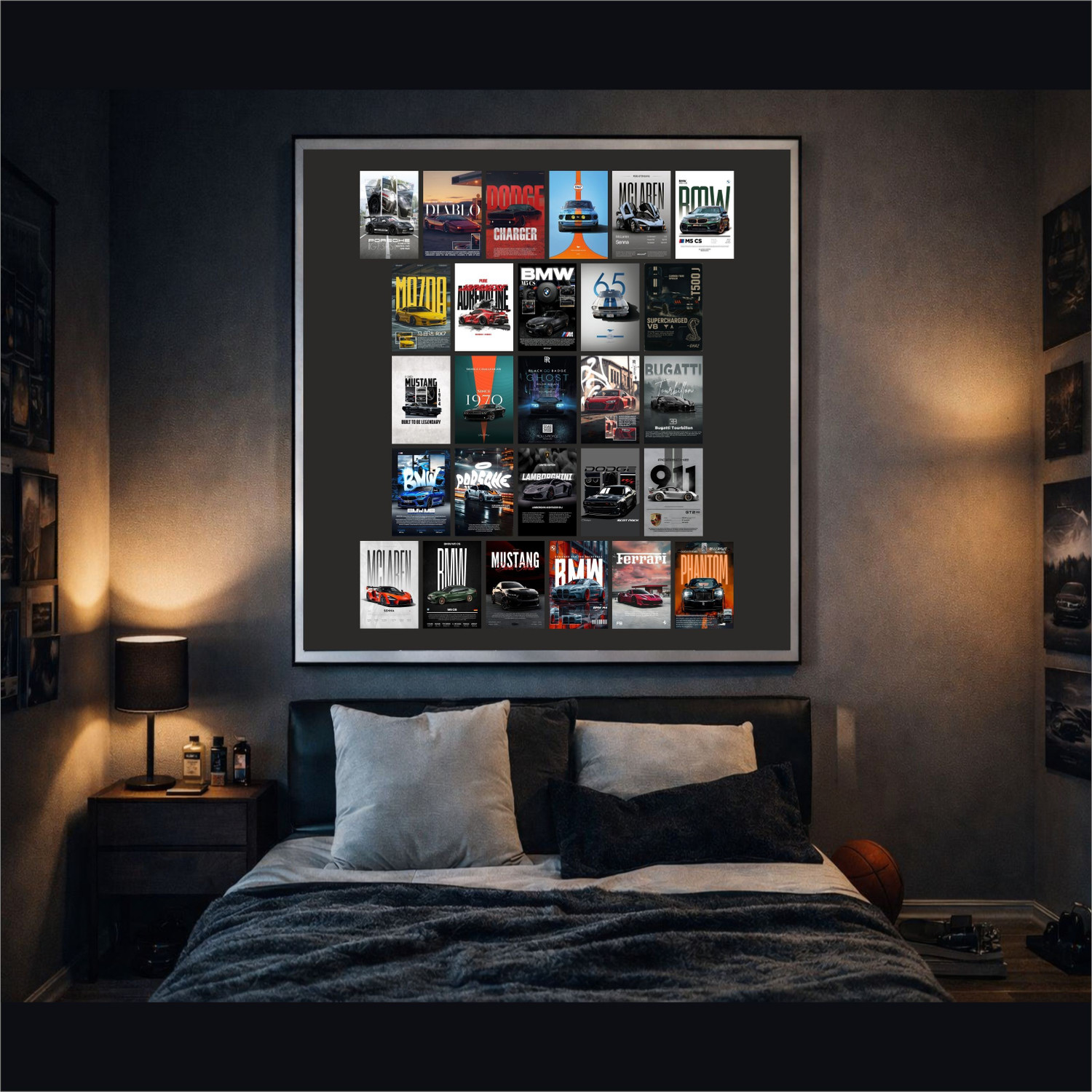 Image of Ethiquee 6 inch x 4 inch Premium Print Car Collage Poster | Poster For Wall Decoration Reusable Sticker