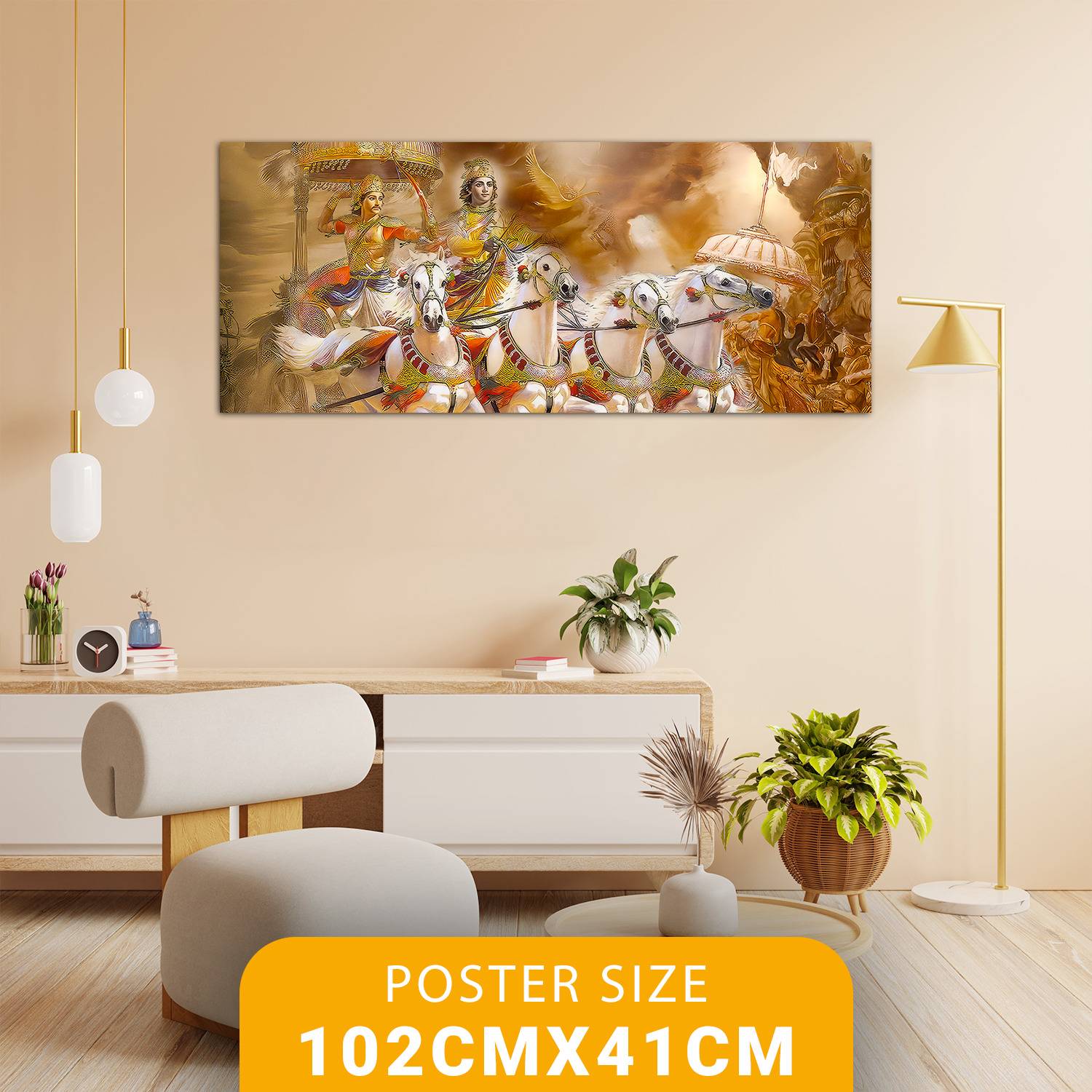 Bnezz 100 cm Wallpaper For Walls Mahabharat Wall Stickers For Bedroom Wall Posters Big Size Self Adhesive Sticker