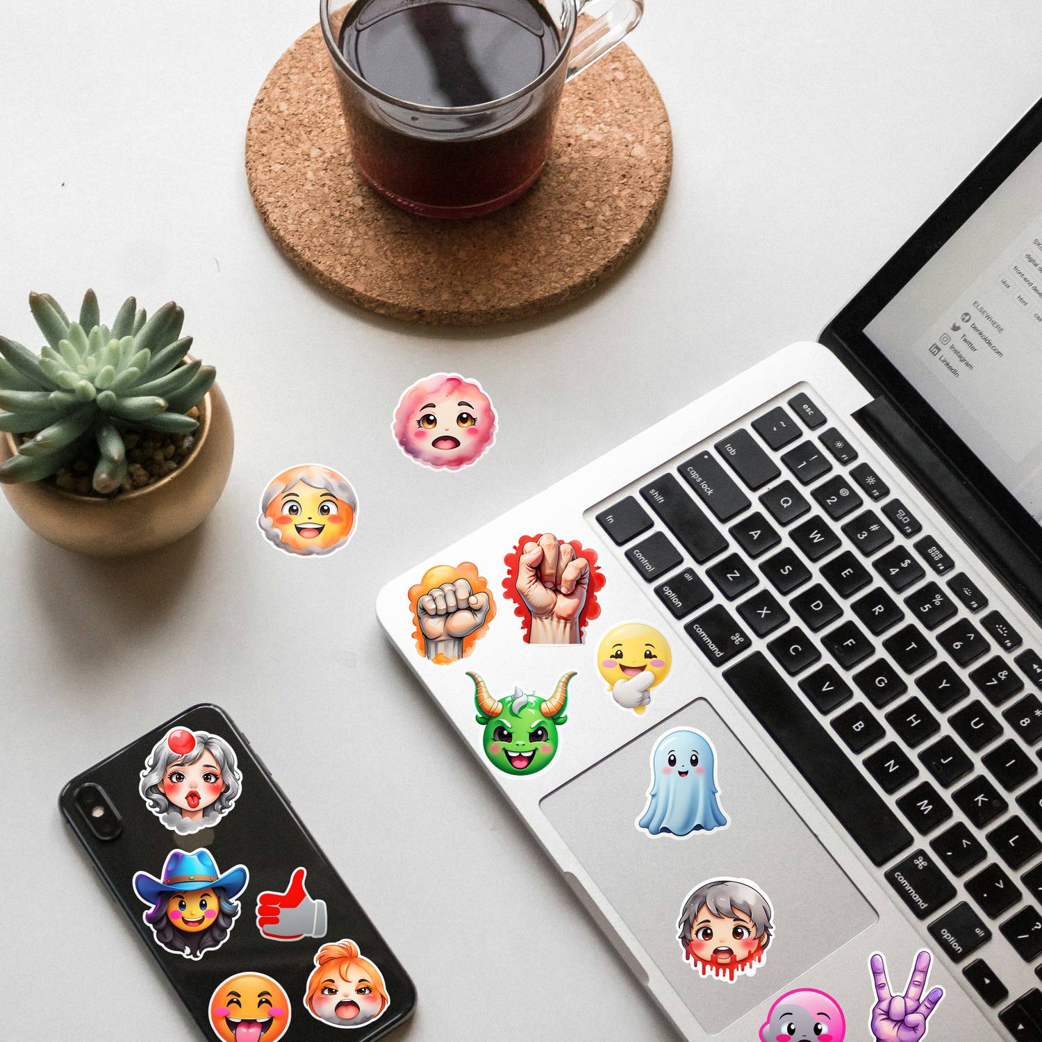 Decor vibe 3.62 cm Colorful Emoji Face and Hand Expression